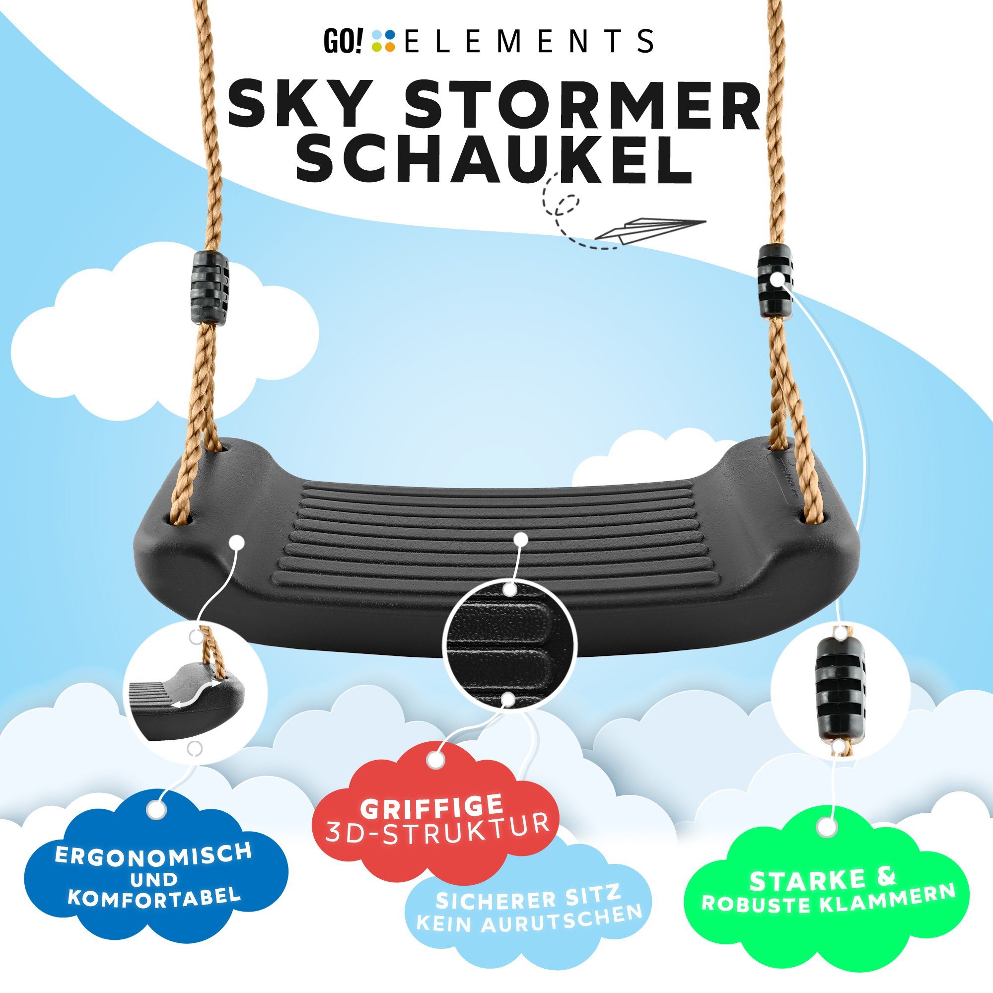 GO!elements Einzelschaukel Sky Stormer, Schaukel Garten - Kinderschaukel Ou günstig online kaufen