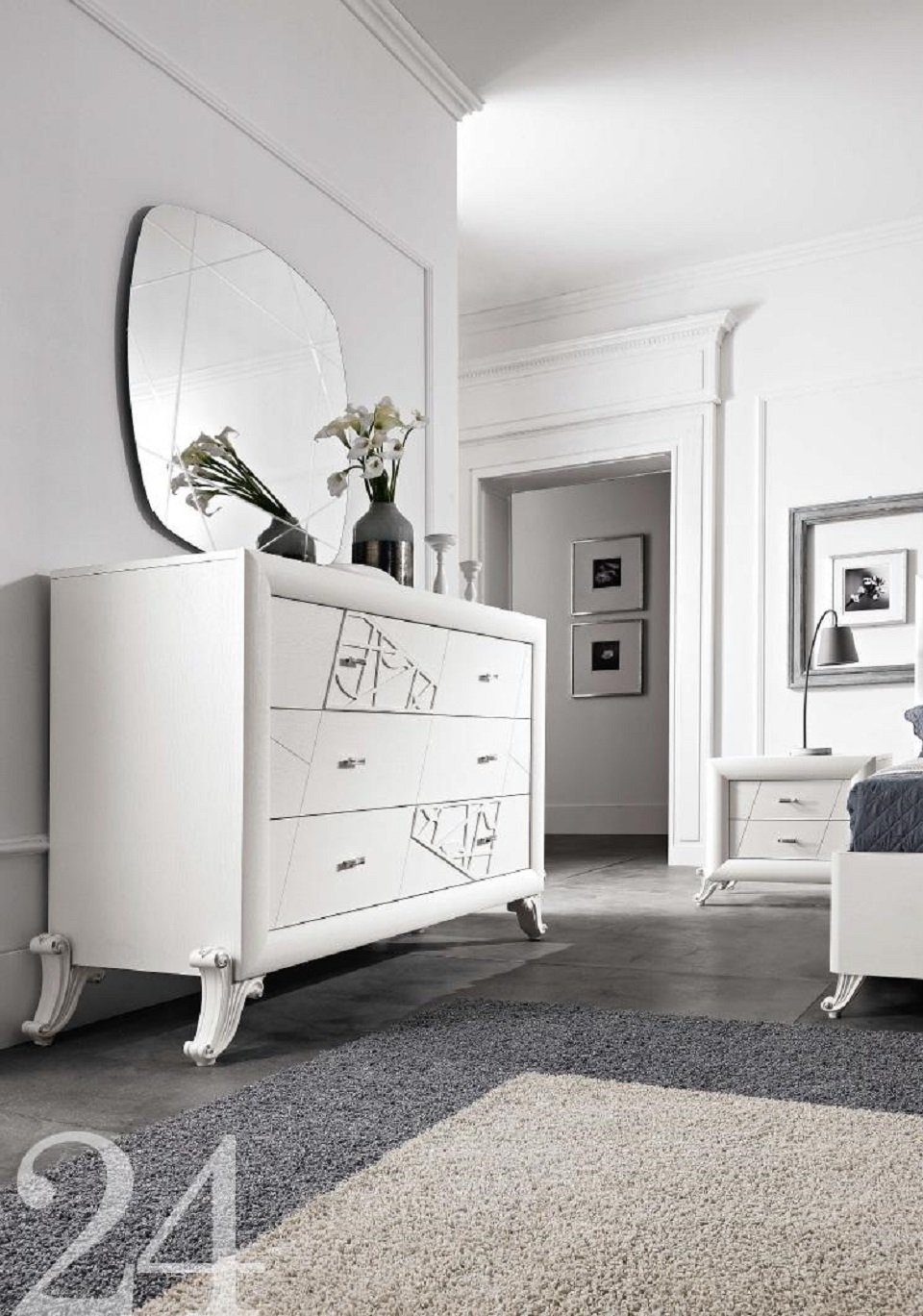 JVmoebel Spiegel Spiegel Italienische Spiegel Möbel Luxus Oval Quadratischer Spiegel