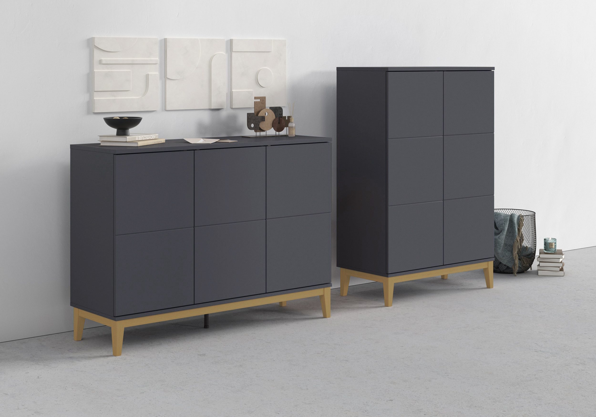 OTTO home Sideboard Maryd (1 St), Kommode, Untergestell in Holzoptik, Breite 120 cm