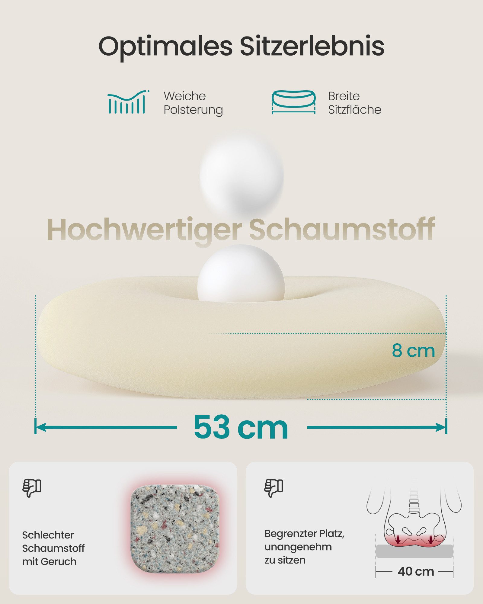 SONGMICS Bürostuhl ergonomischer Drehstuhl mit Mesh, Lendenstütze, Wippfunktion, mit Kopfstütze, 53 cm breite Sitzfläche und klappbaren Armlehnen – Bild 5 von 5