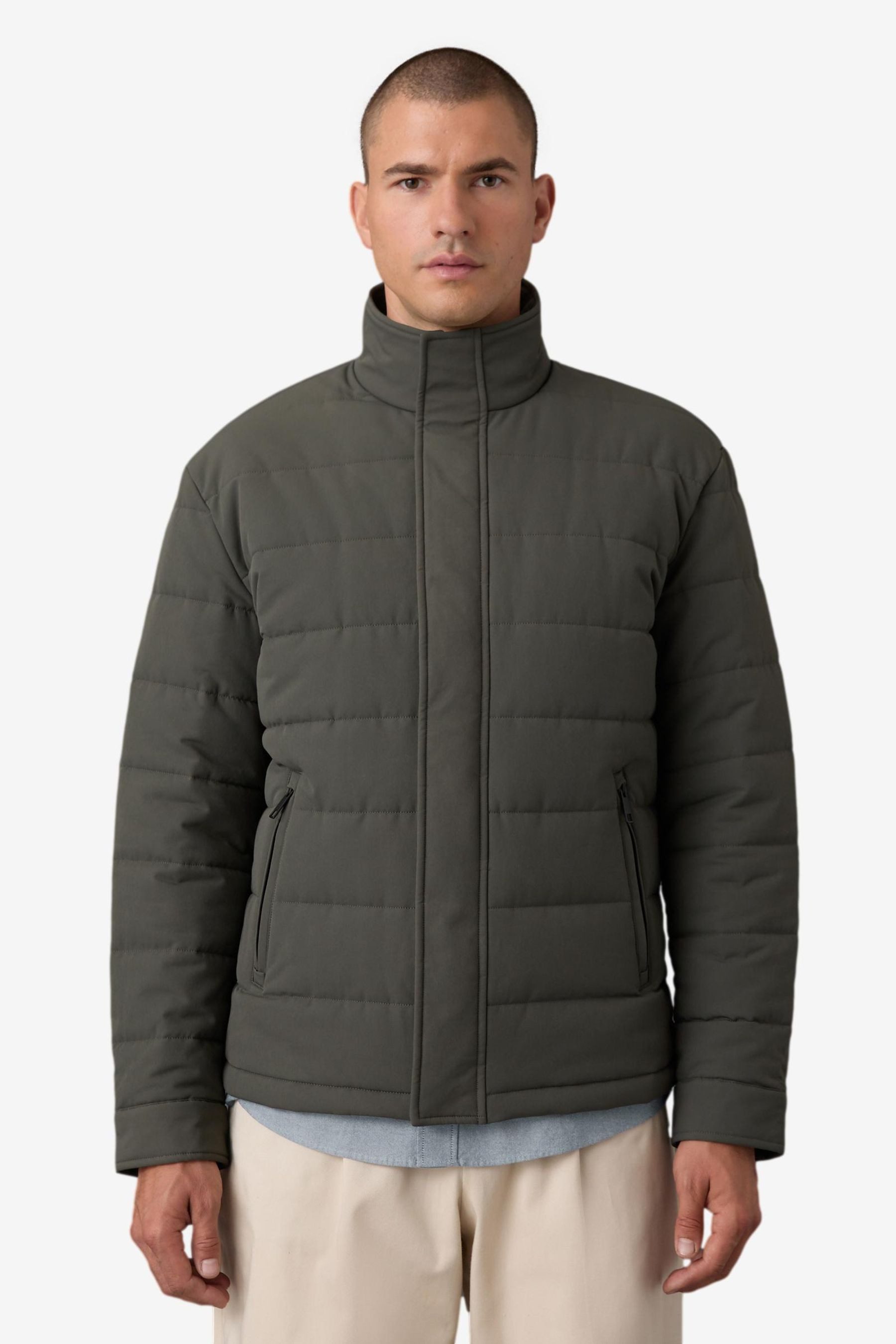 Regenjacke Wasserabweisende Steppjacke mit Trichterkragen