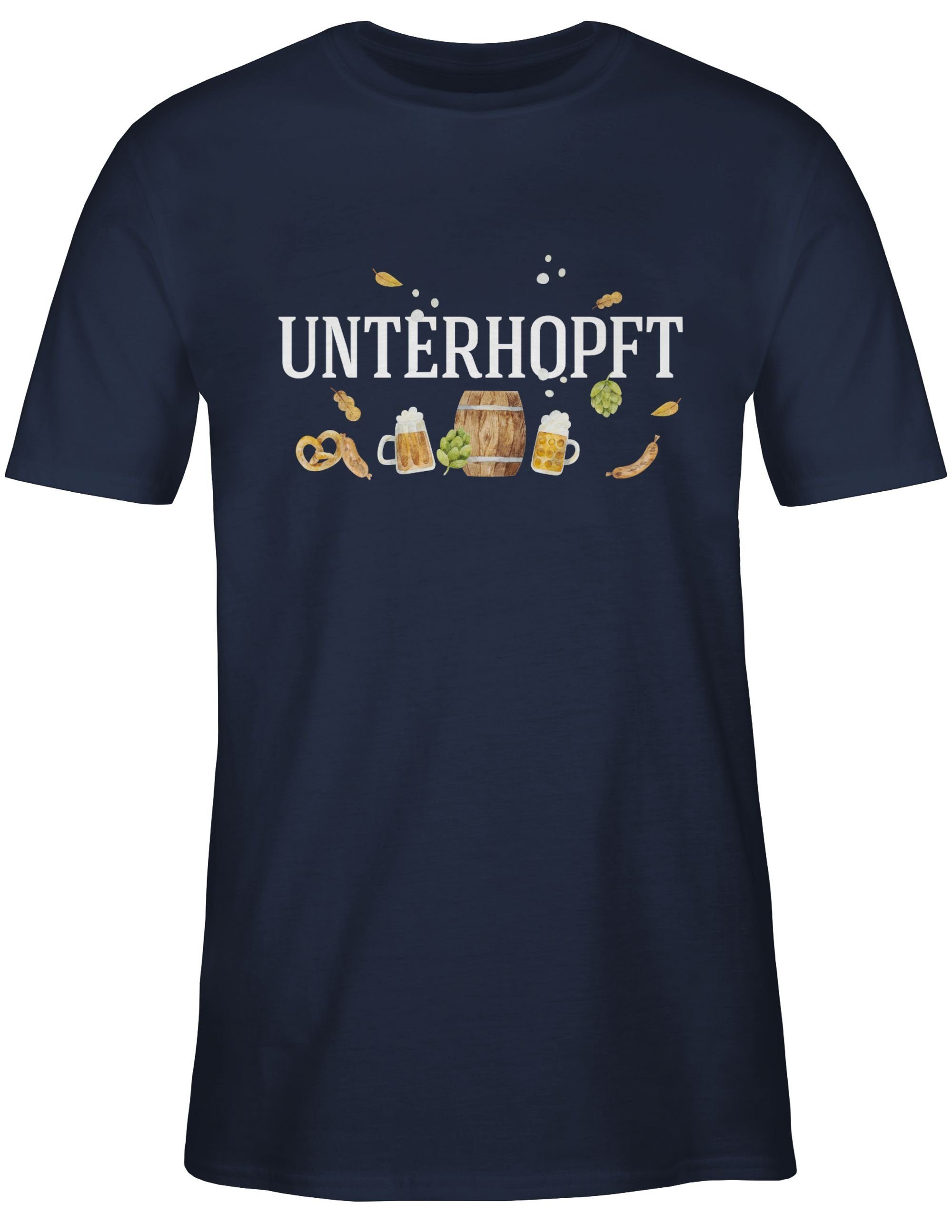 Shirtracer T-Shirt Chronisch - total Herren Bier Unterhopft Blau Navy Männertagsgeschenk Mälzer 02 Mode für Ges Brauer Oktoberfest