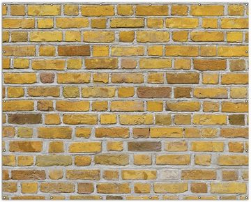 Wallario Sichtschutzzaunmatten Ziegelsteinwand in gelb - Backsteine
