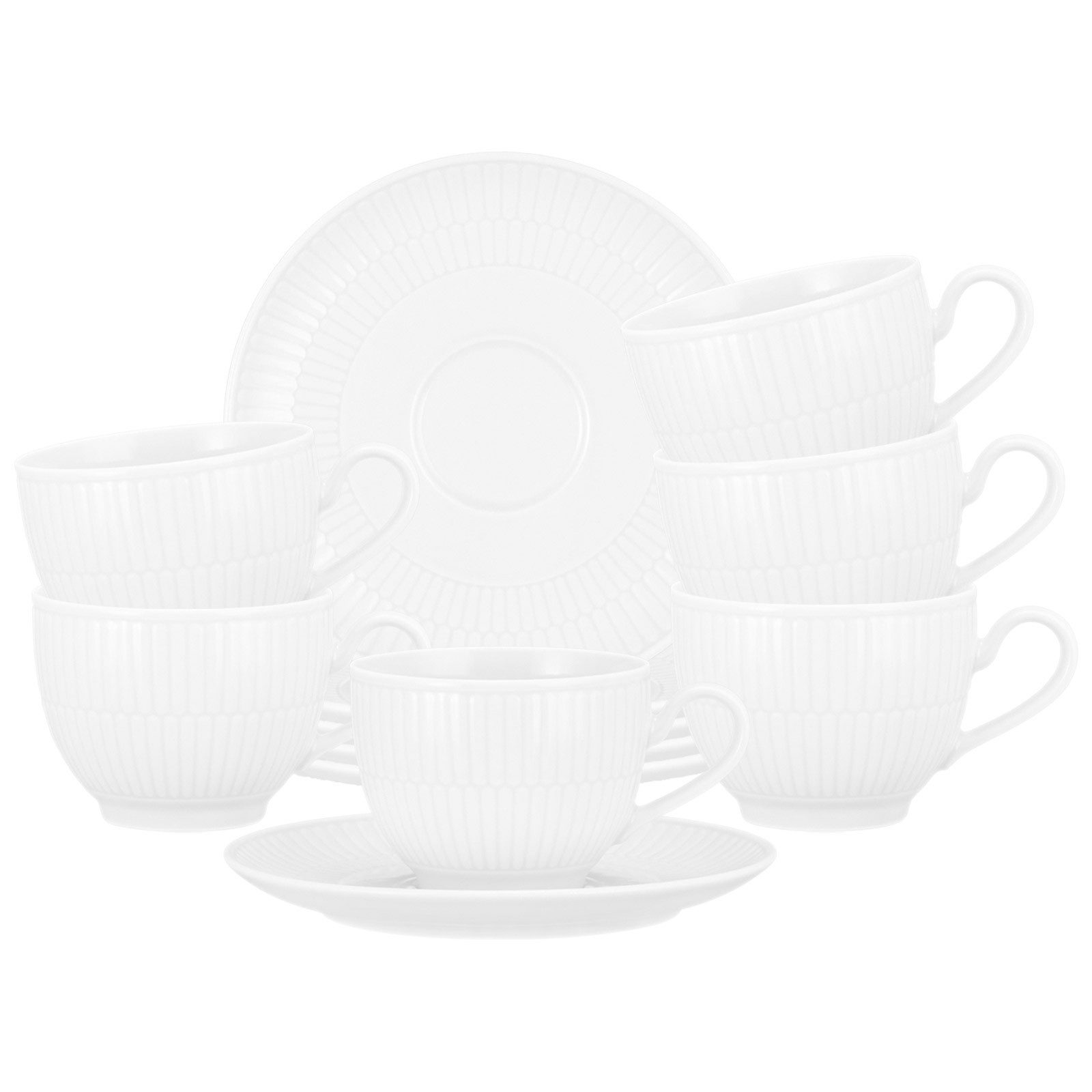 Tasse Amina Kaffeetassen mit Untertassen 250 ml 6er Set
