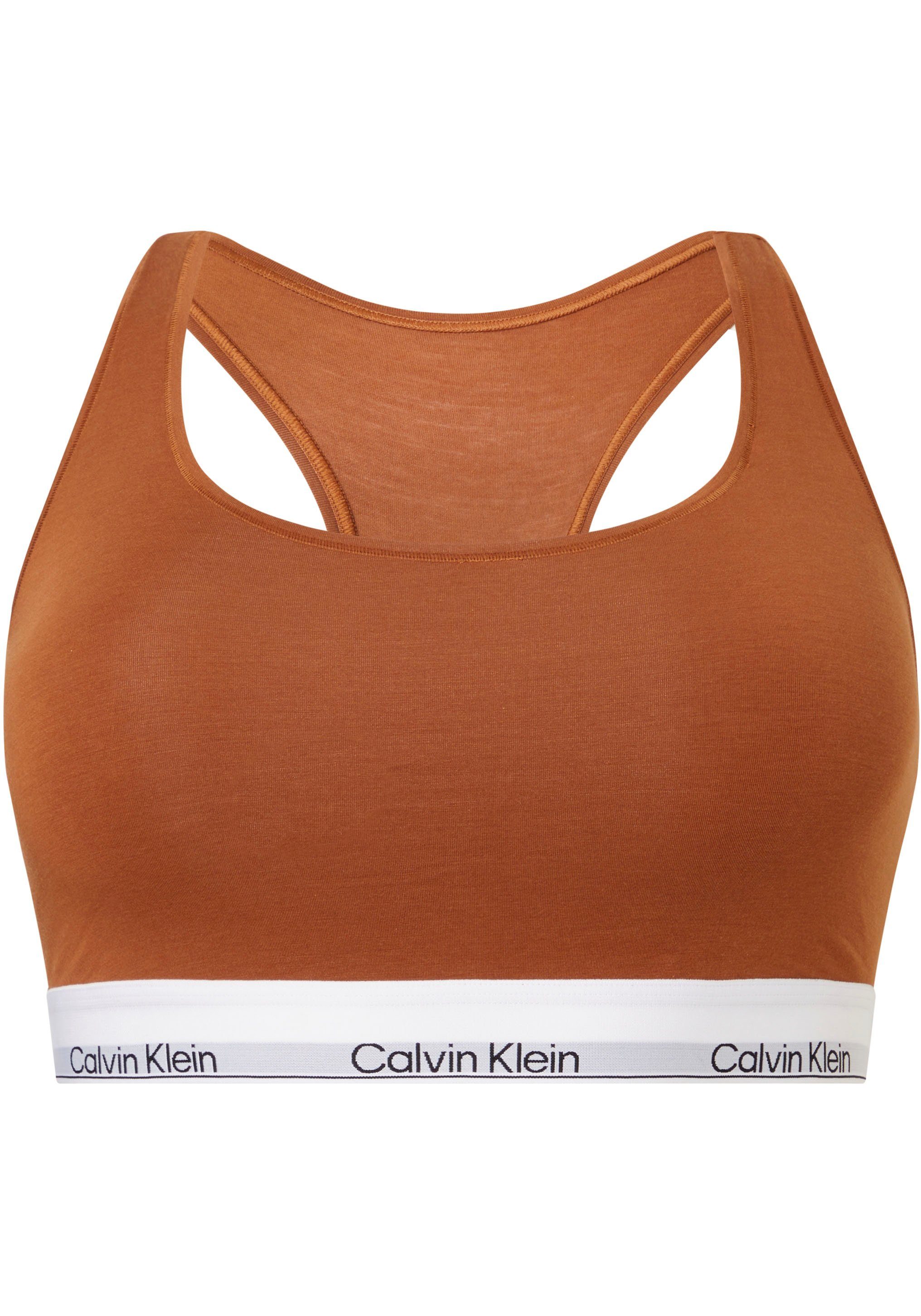 Calvin Klein Logodruck Underwear dem mit braun Bralette Elastik-Unterbrustband auf