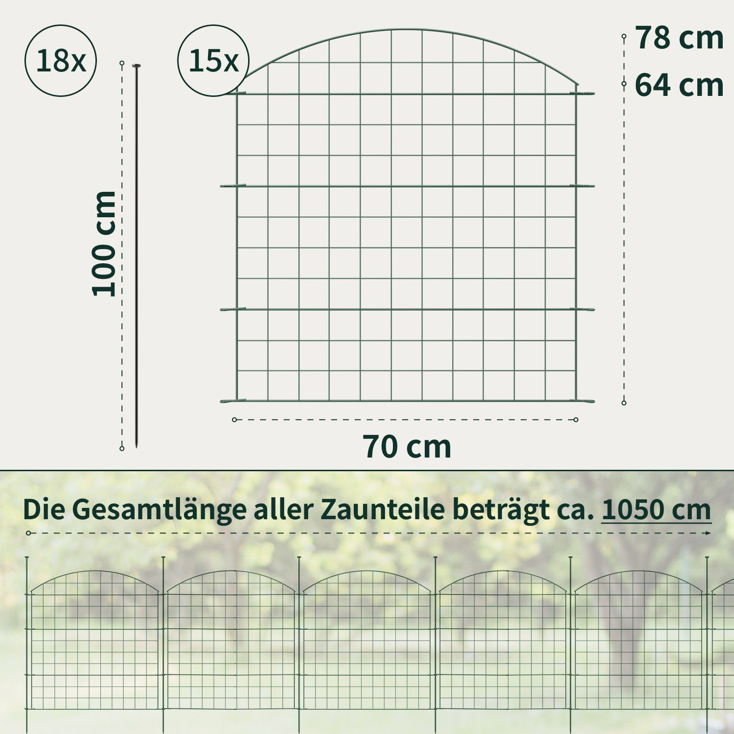 VERDOBA Zaun Teichzaun Gartenzaun Hundezaun - Metall Gitterzaun aus Zaunele günstig online kaufen