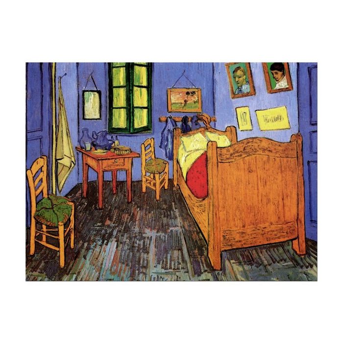 Bilderdepot24 Leinwandbild Alte Meister - Vincent van Gogh - Alte Meister - Vincents Schlafzimmer in Arles Abstrakt