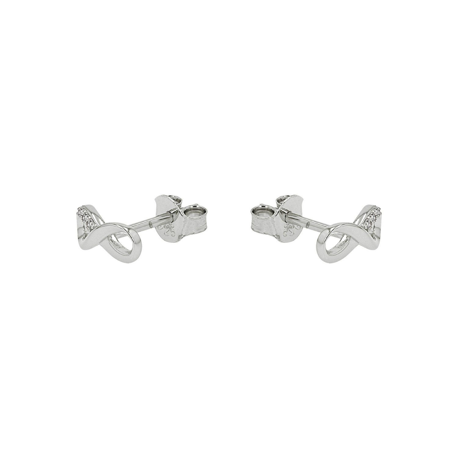 TOM TAILOR Paar Ohrstecker Schmuck Geschenk Silber 925 Infinity Unendlichkeitsschleife, mit Zirkonia (synth)