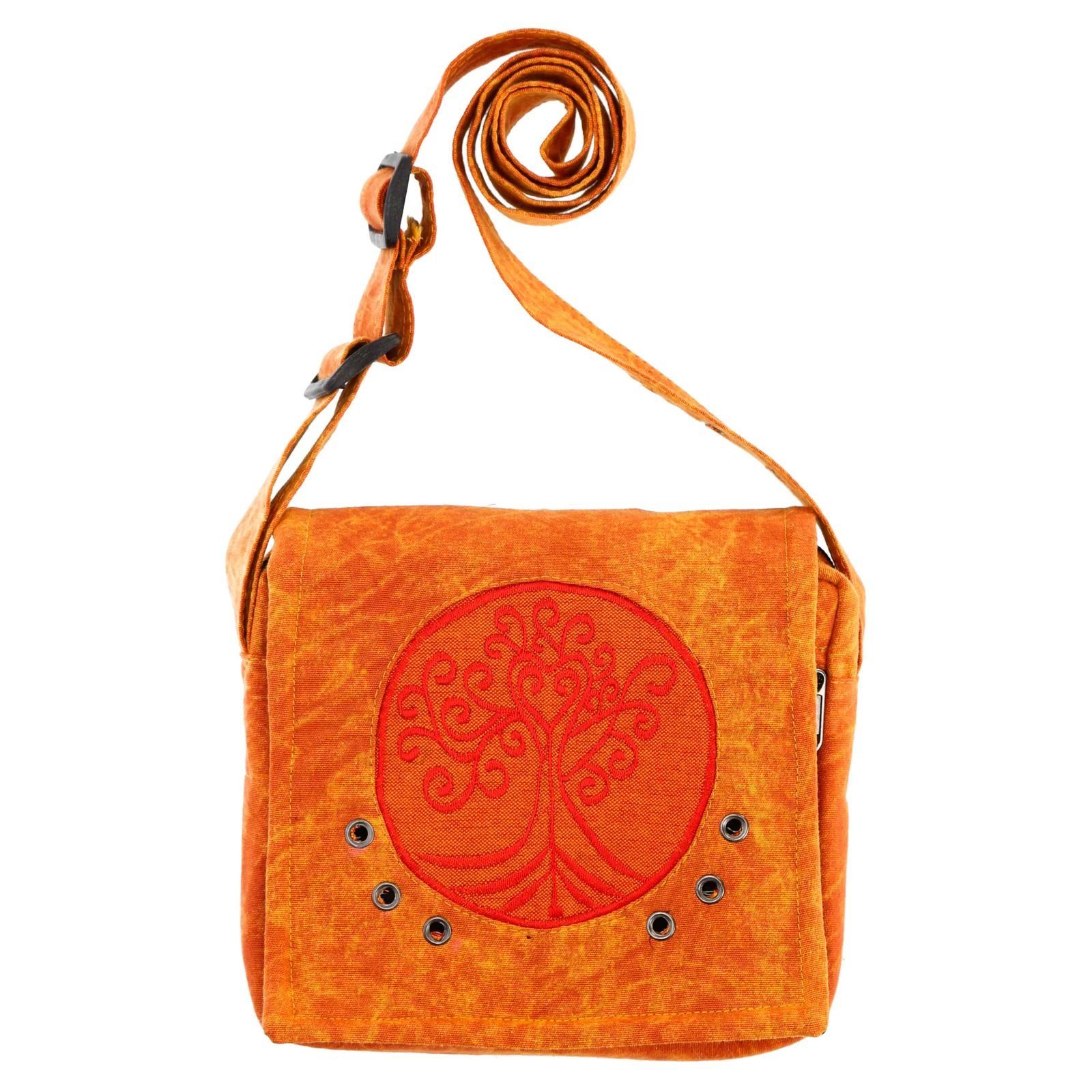 KUNST UND MAGIE Schultertasche Schultertasche Hippie Umhängetasche Handtasche Tasche Crossbag Unisex Orange | Schultertaschen