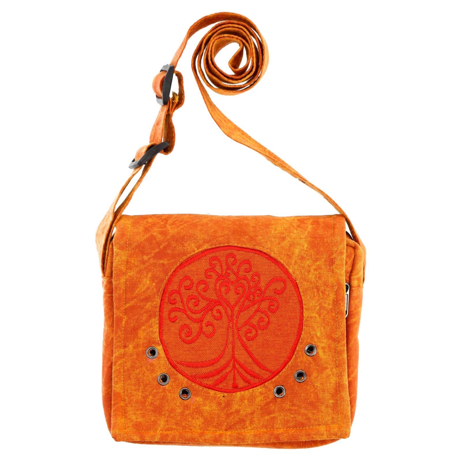 KUNST UND MAGIE Schultertasche Schultertasche Hippie Umhängetasche Handtasche Tasche Crossbag Unisex Orange