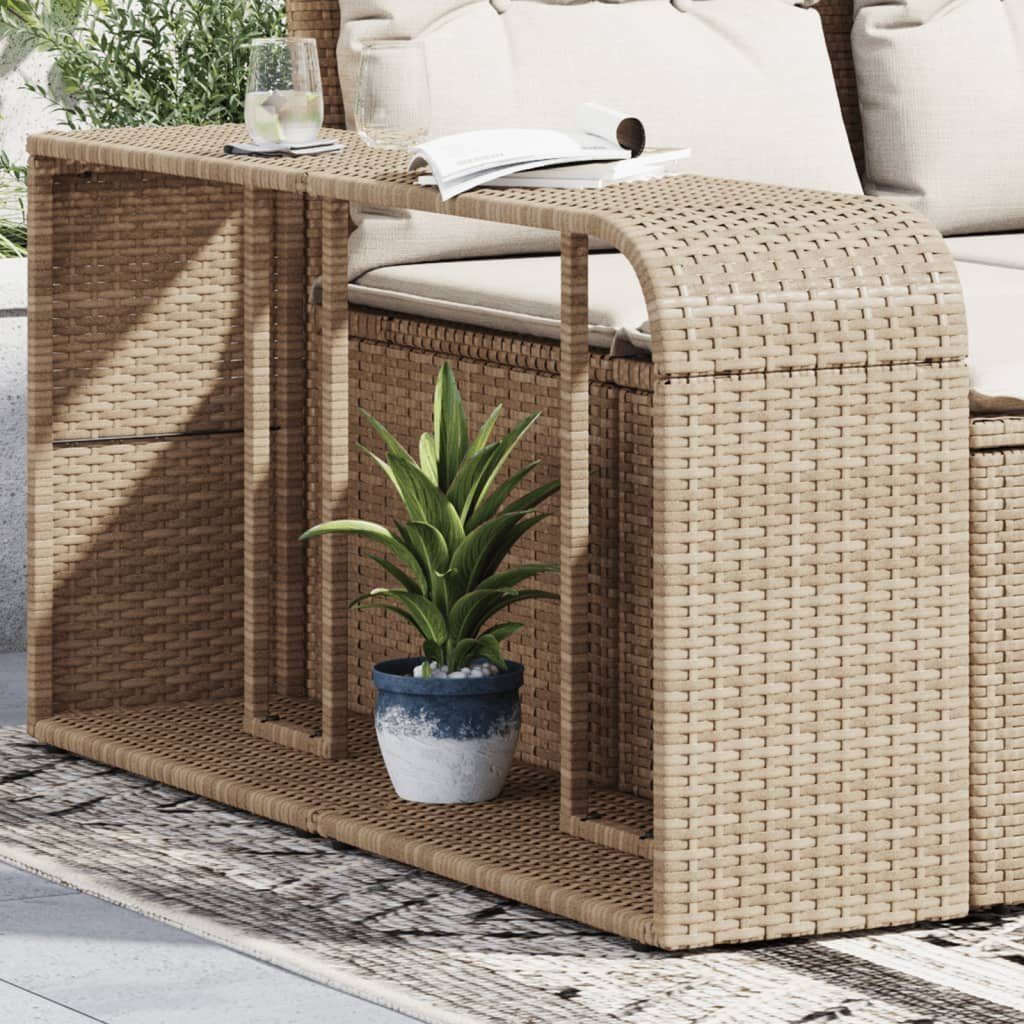 vidaXL Regal Outdoor-Regale 2 Stk. Beige Poly Rattan, 1-tlg.