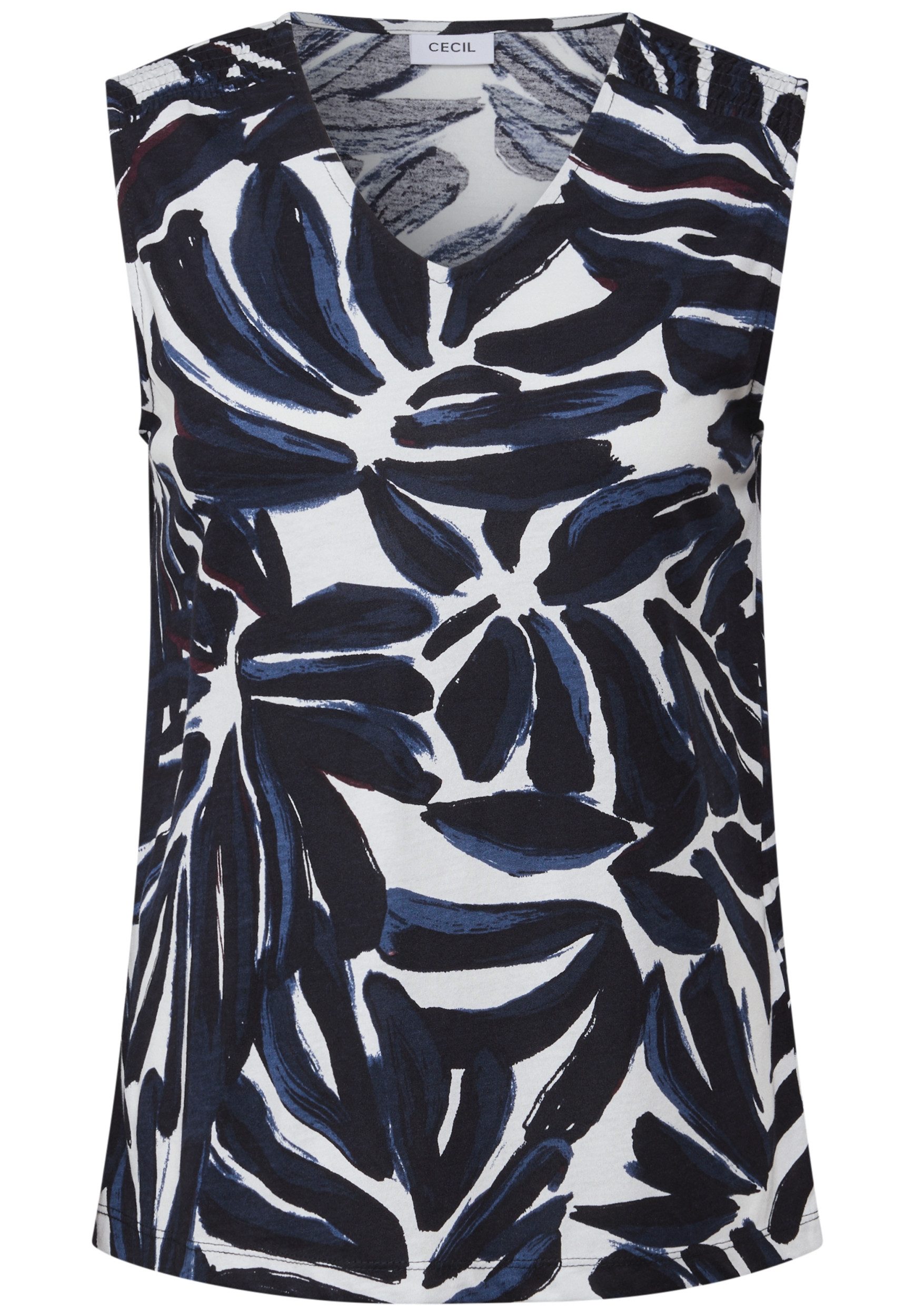 CECIL Shirttop Big AOP Smock Top urban dark blue günstig online kaufen