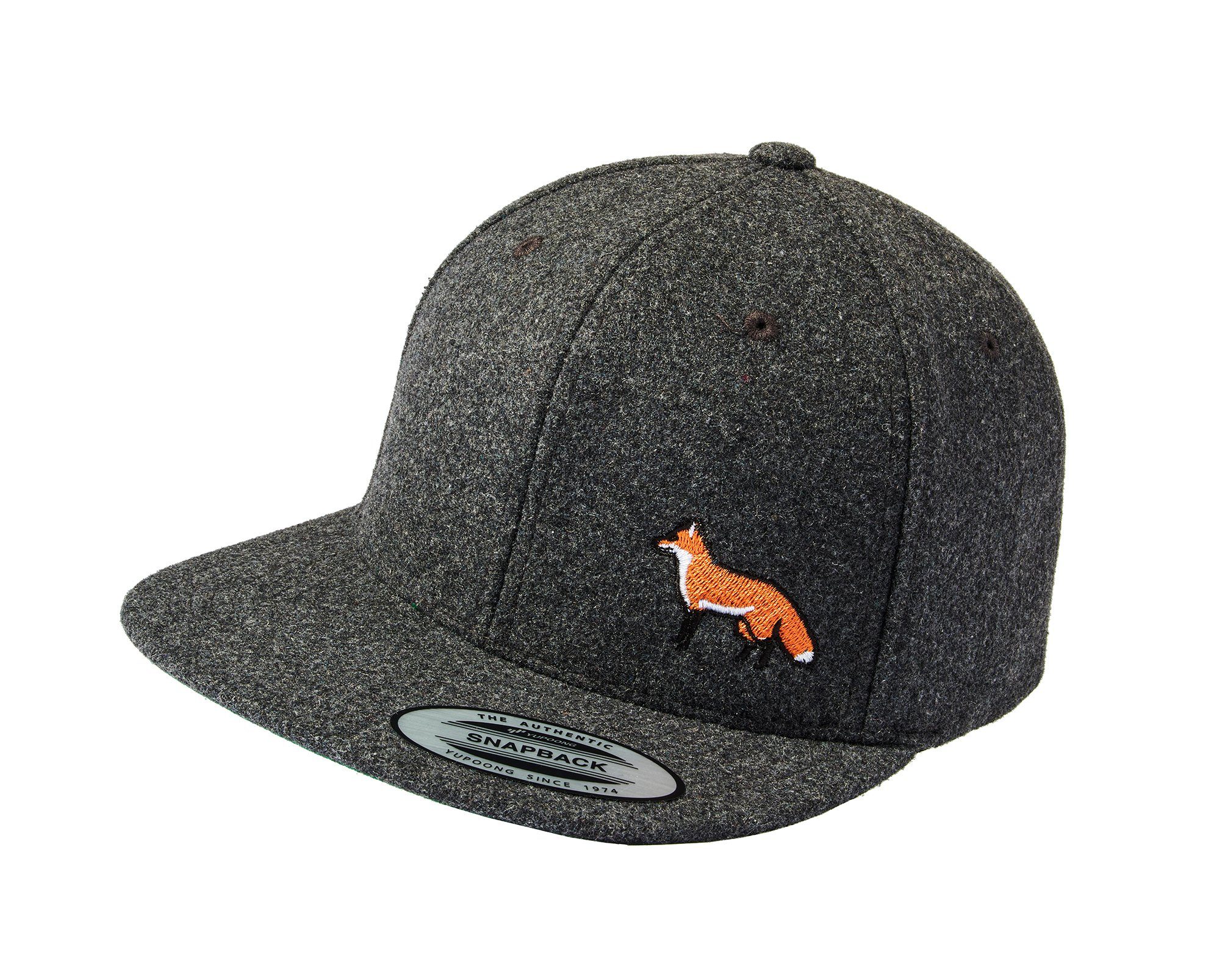 Baddery Snapback Cap Flexfit Outdoor Cap : Fuchs - für Jagd, Wandern und Klettern, Stick, One Size Einheitsgröße, Snapback-Verschluss | Snapback Caps