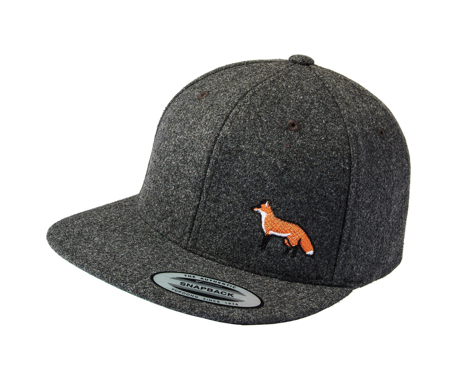 Baddery Snapback Cap Flexfit Outdoor Cap "Fuchs" - für Jagd, Wandern und Klettern, Stick, One Size Einheitsgröße, Snapback-Verschluss