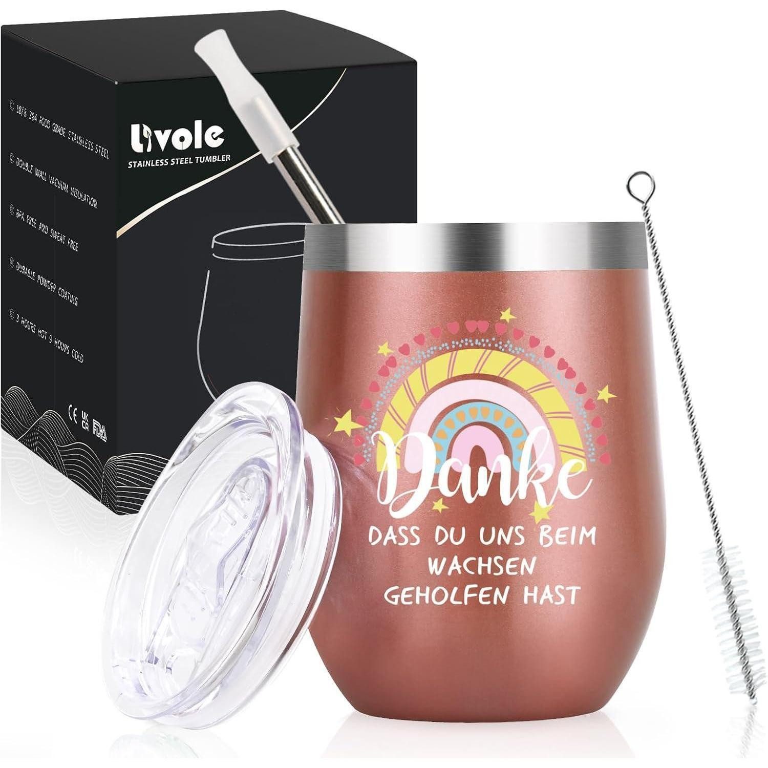 LuxusKollektion Coffee-to-go-Becher Thermo Kaffeebecher to go Roségold 350ml
