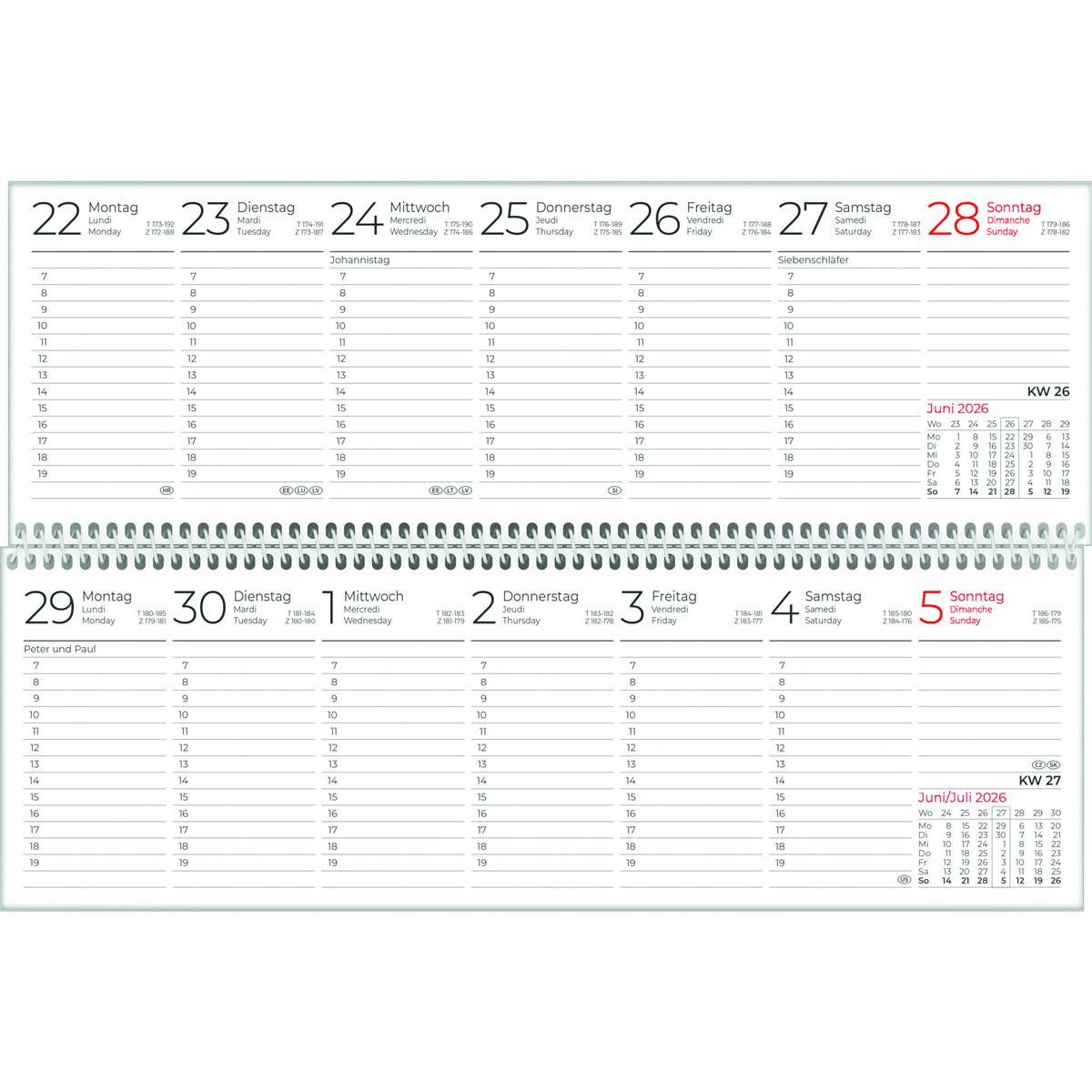 ZETTLER Querkalender Querkalender 1W/1S