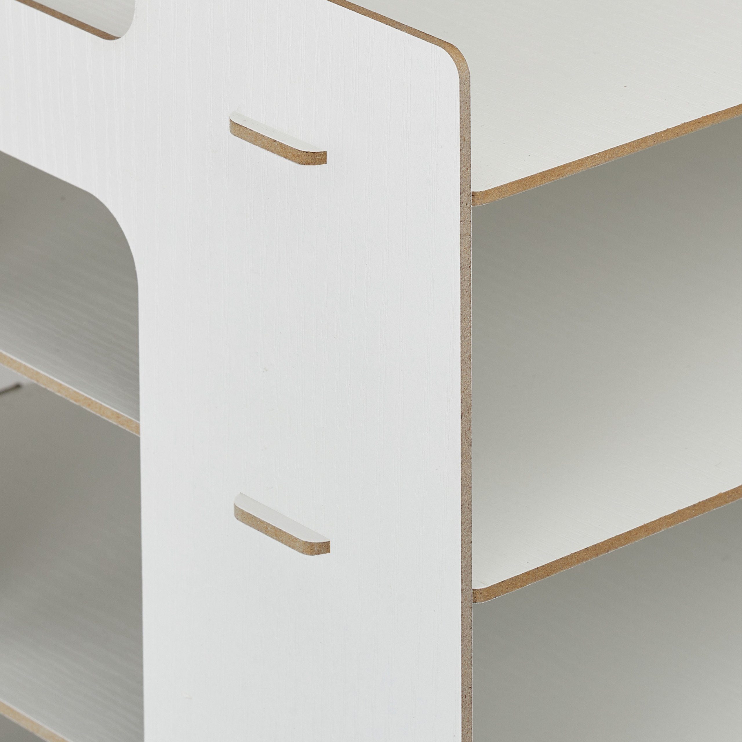 relaxdays Briefablage aus MDF mit 3 Fäch, weiß