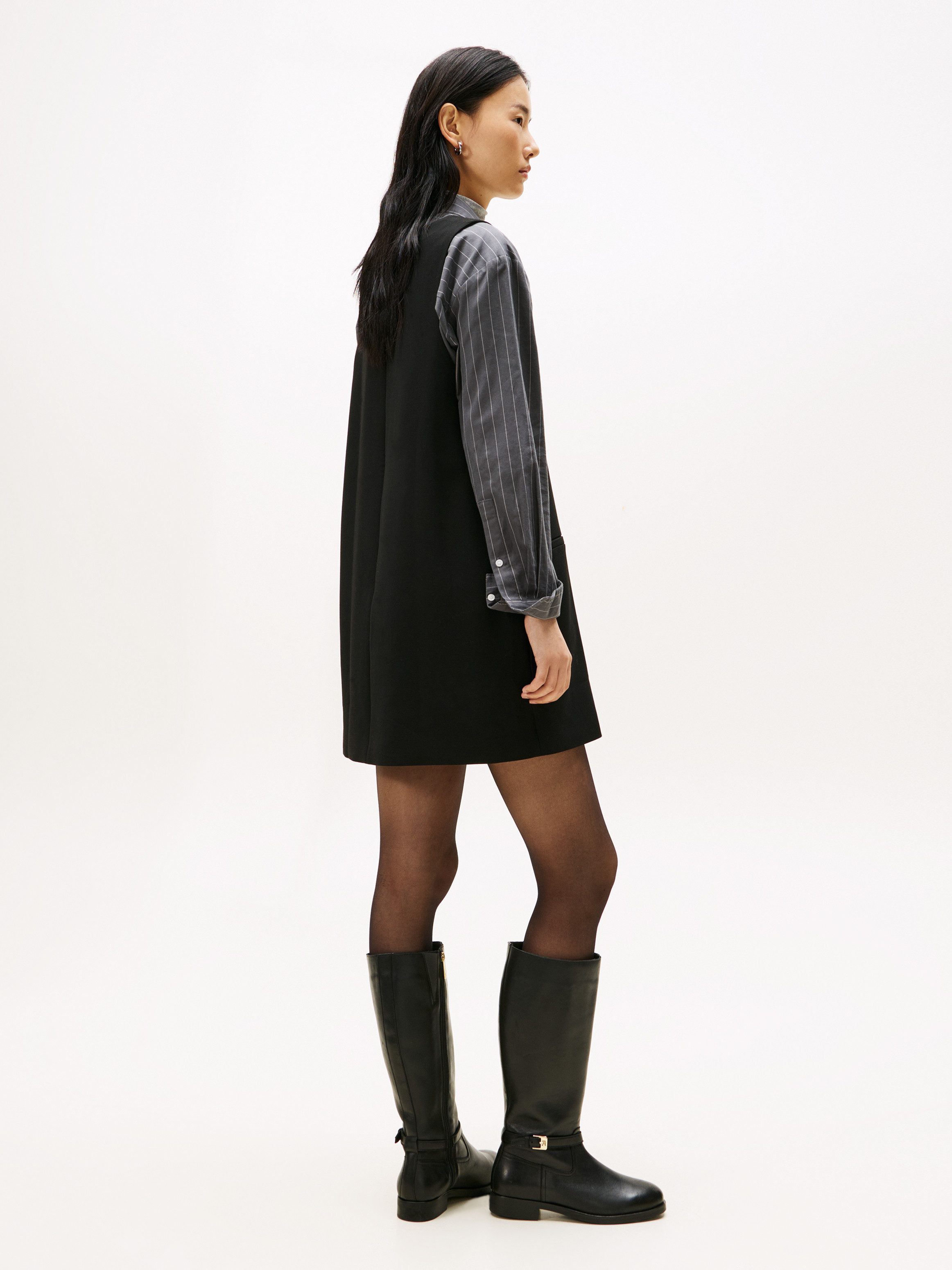 Tommy Hilfiger A-Linien-Kleid PUNTO V-NK NS MINI SHIFT DRESS günstig online kaufen