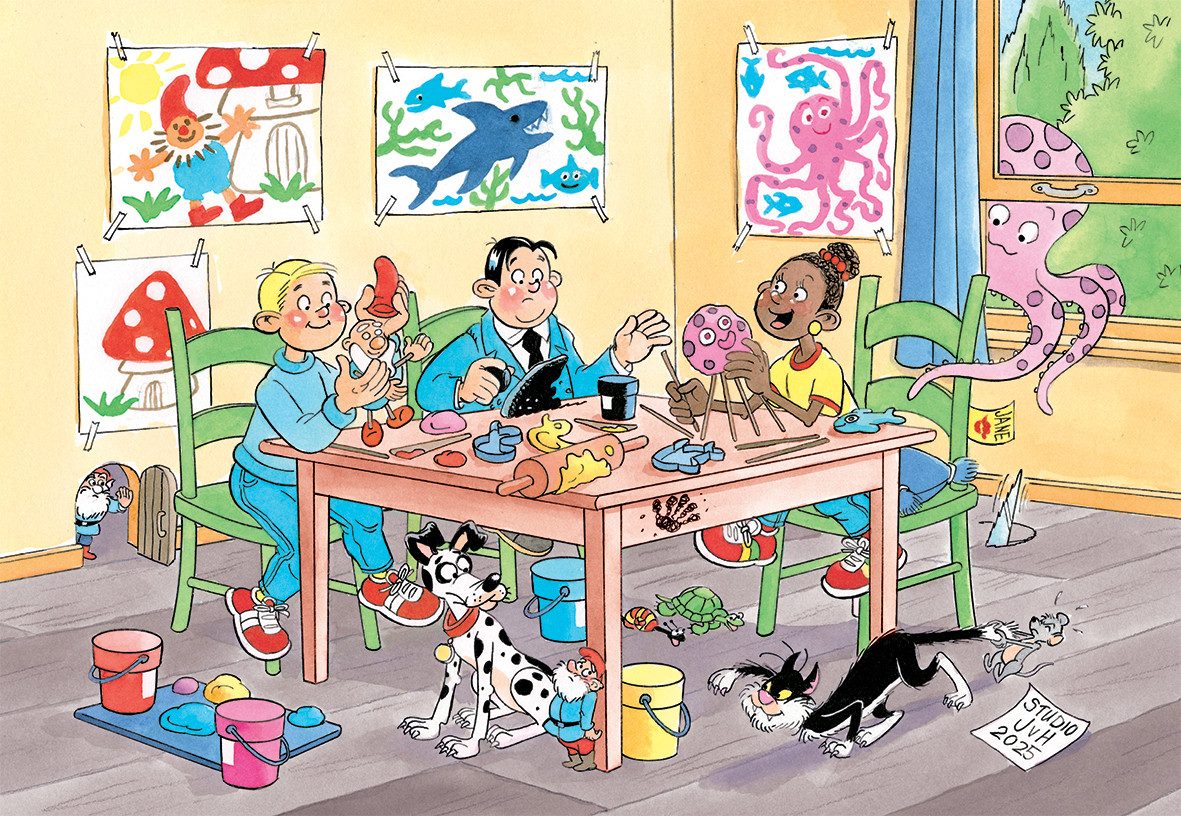 Jan van Haasteren Puzzle Jan van Haasteren Junior 20 - Kreativ mit Ton (150 Teile), 150 Puzzleteile