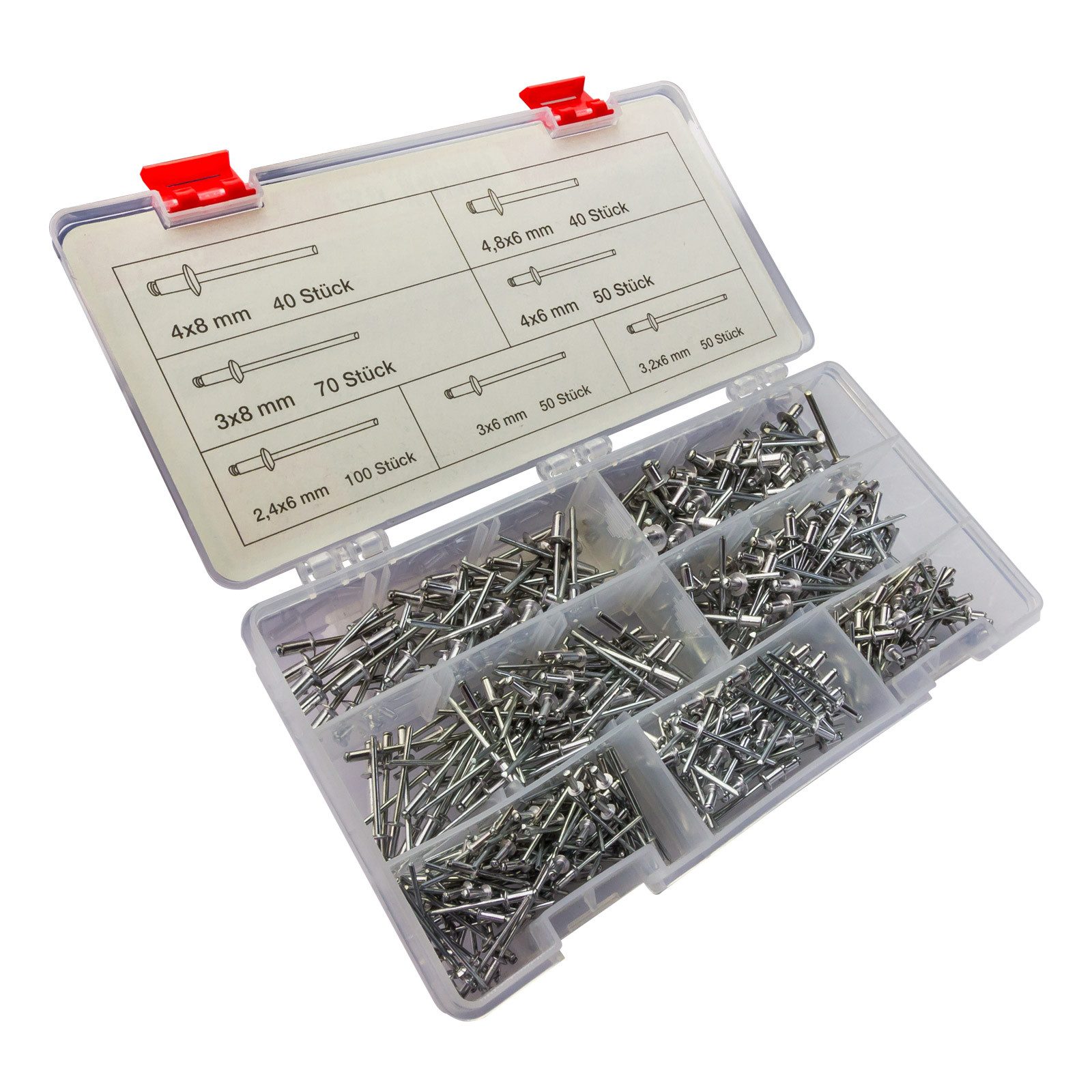DEMA Blindniete Blindnieten Set 400 tlg. Alu/Stahl