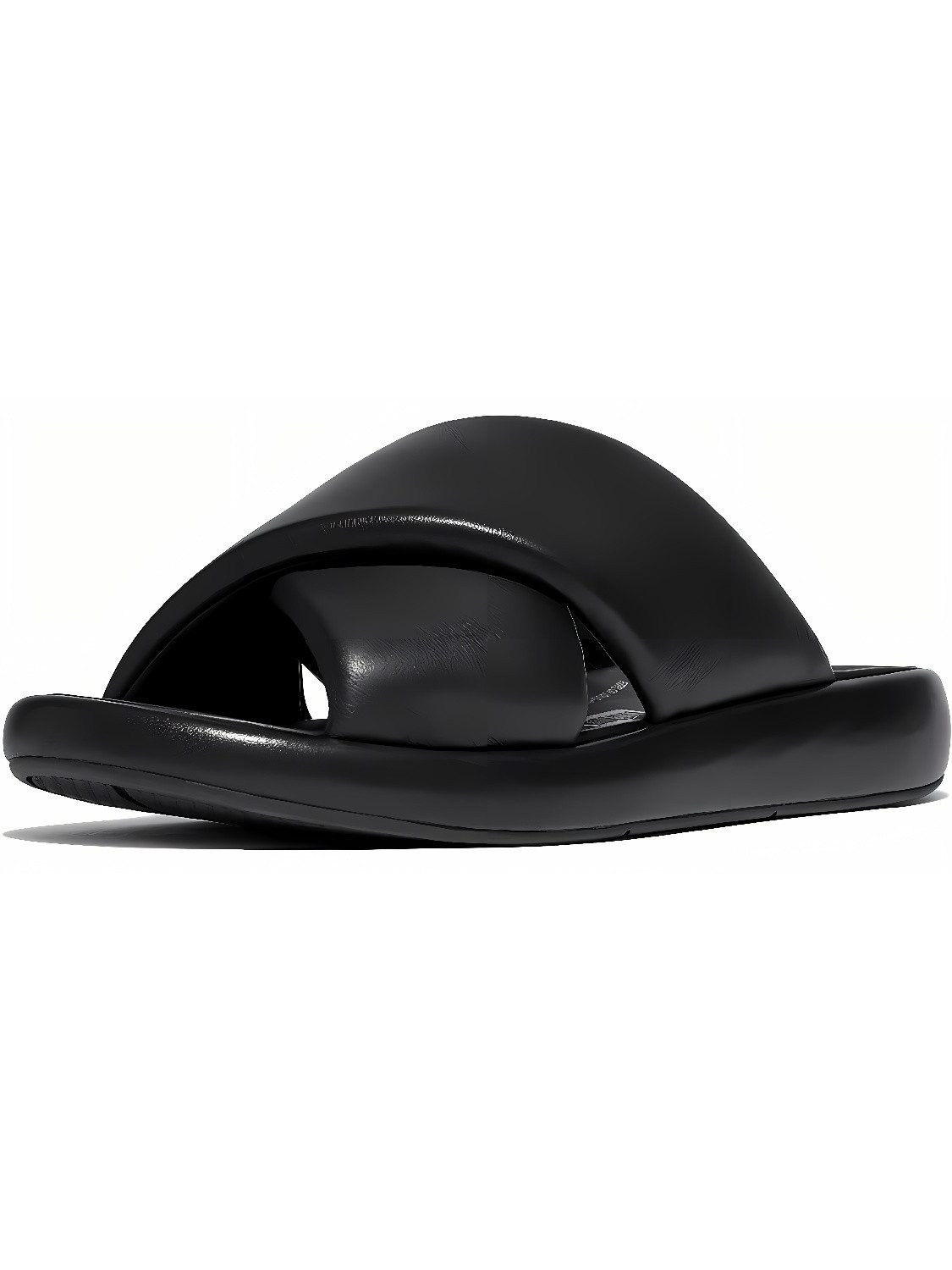 Iqushion D-Luxe Padded Leather Cross Slides Sandale