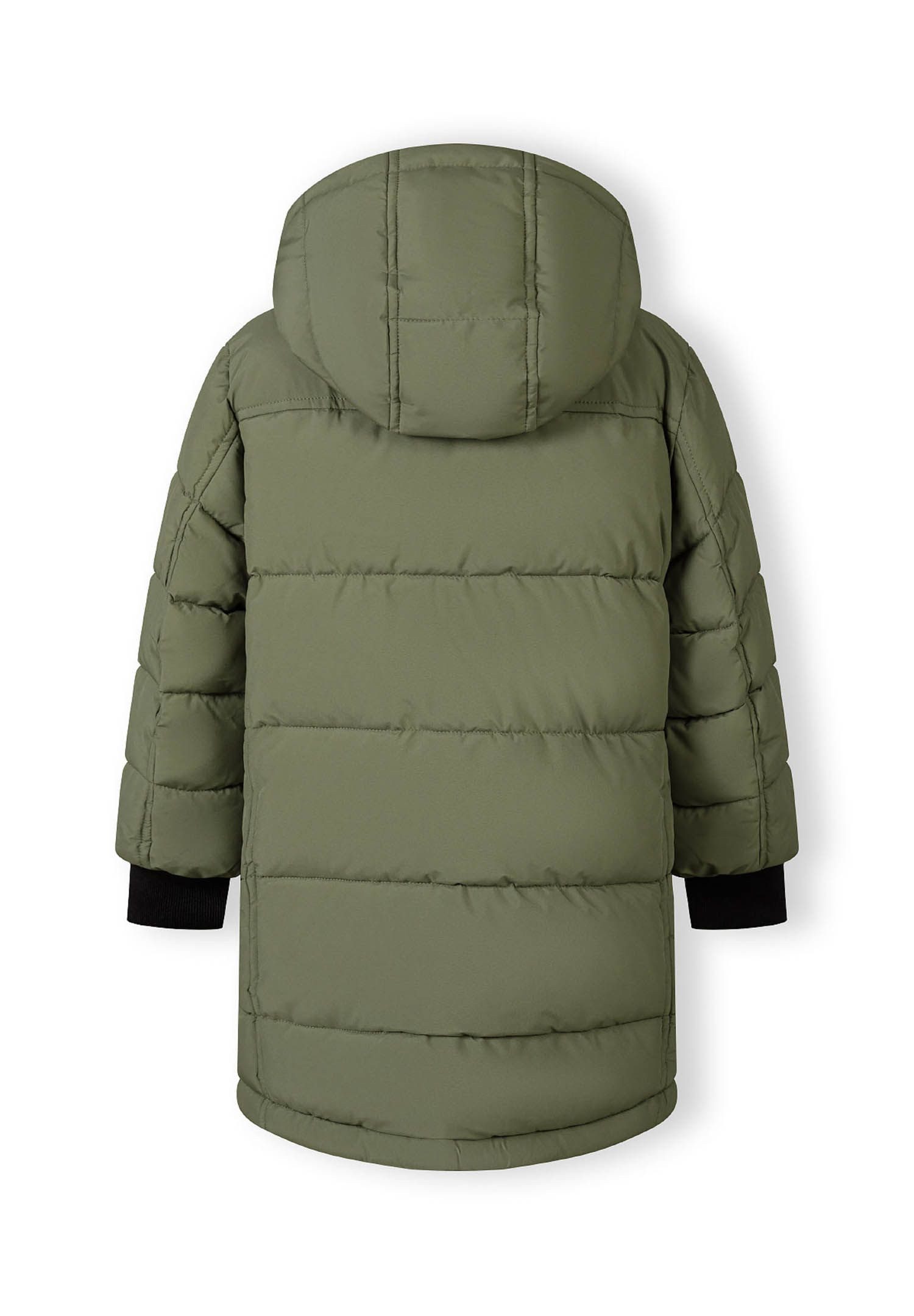 MINOTI Winterjacke Lange Pufferjacke mit Fleece-Futter und bequemen Taschen  (2y-14y) trendiger Aufnäher am Ärmel