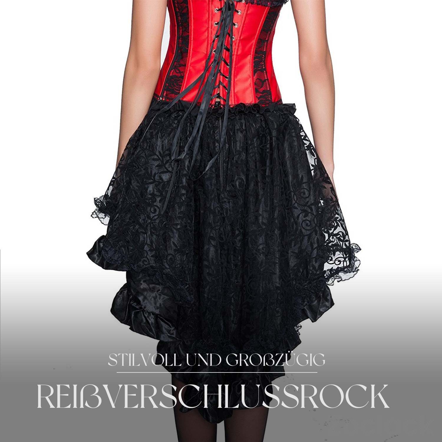 Refttenw A-Linien-Rock Damen Gothik Minirock mit günstig online kaufen