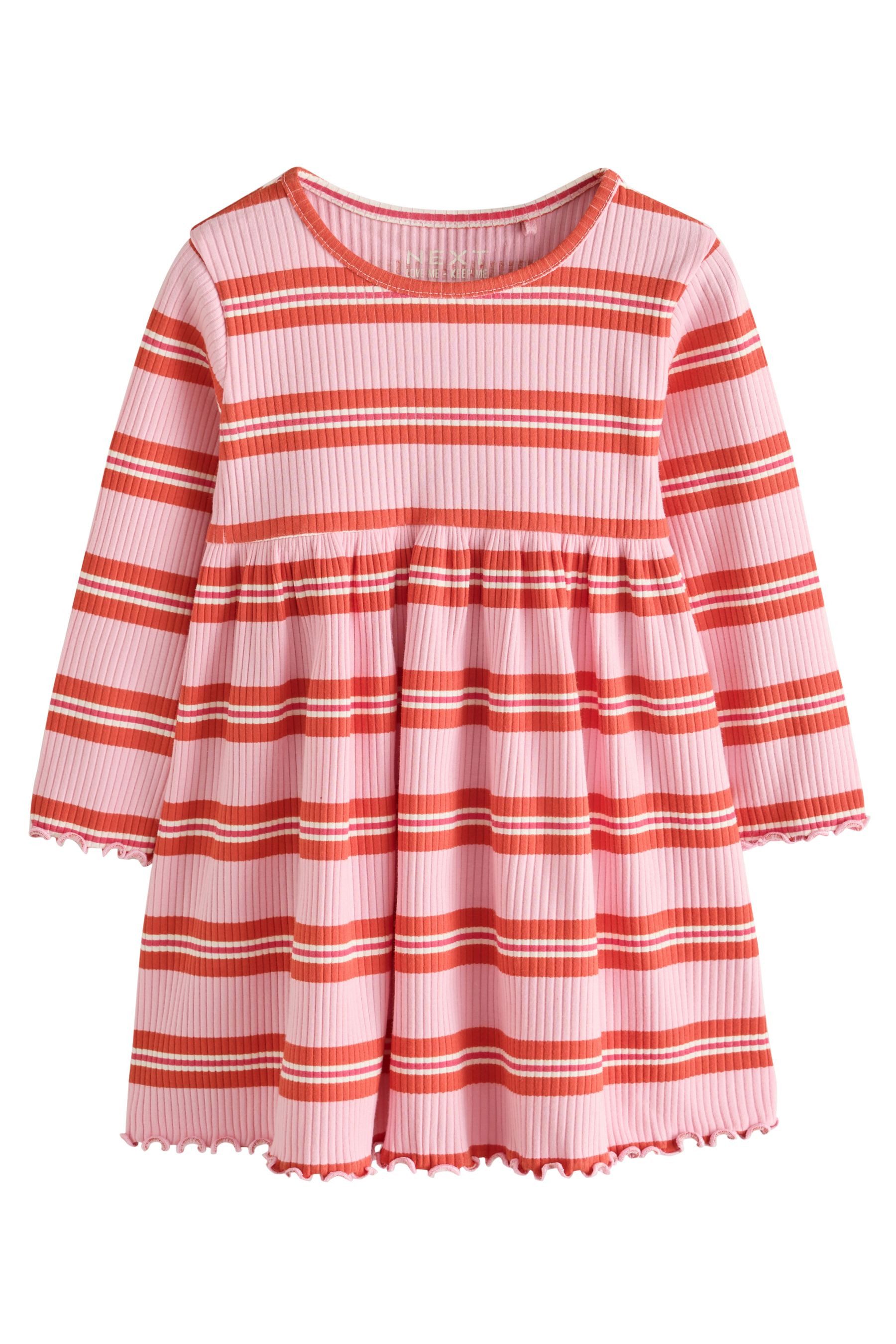 Next Shirtkleid Gerippte Kleider mit langen Ärmeln im 3er-Pack (3-tlg)