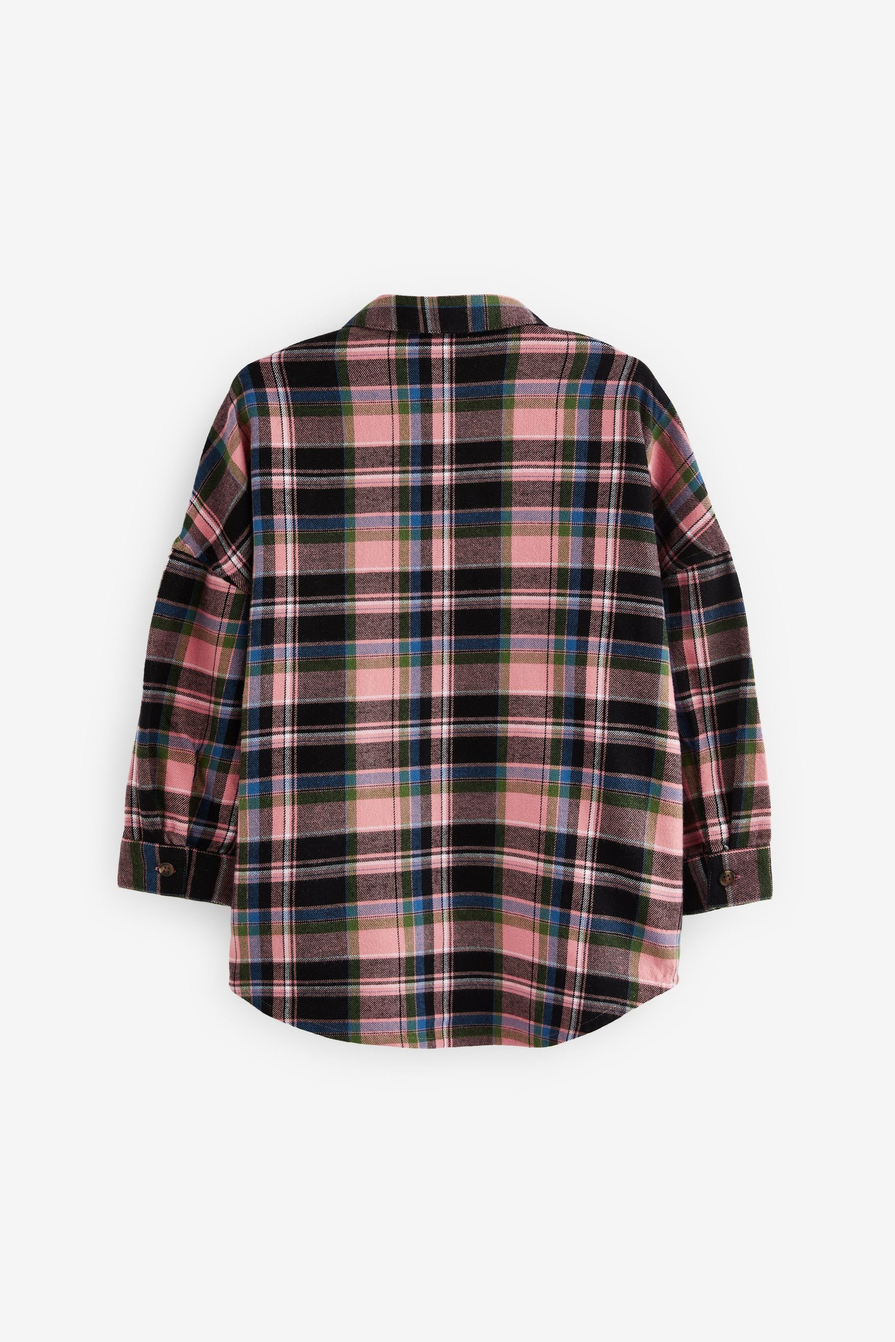 Hemd Check Oversize-Shirt in Pink/Black Oversize Next (1-tlg)