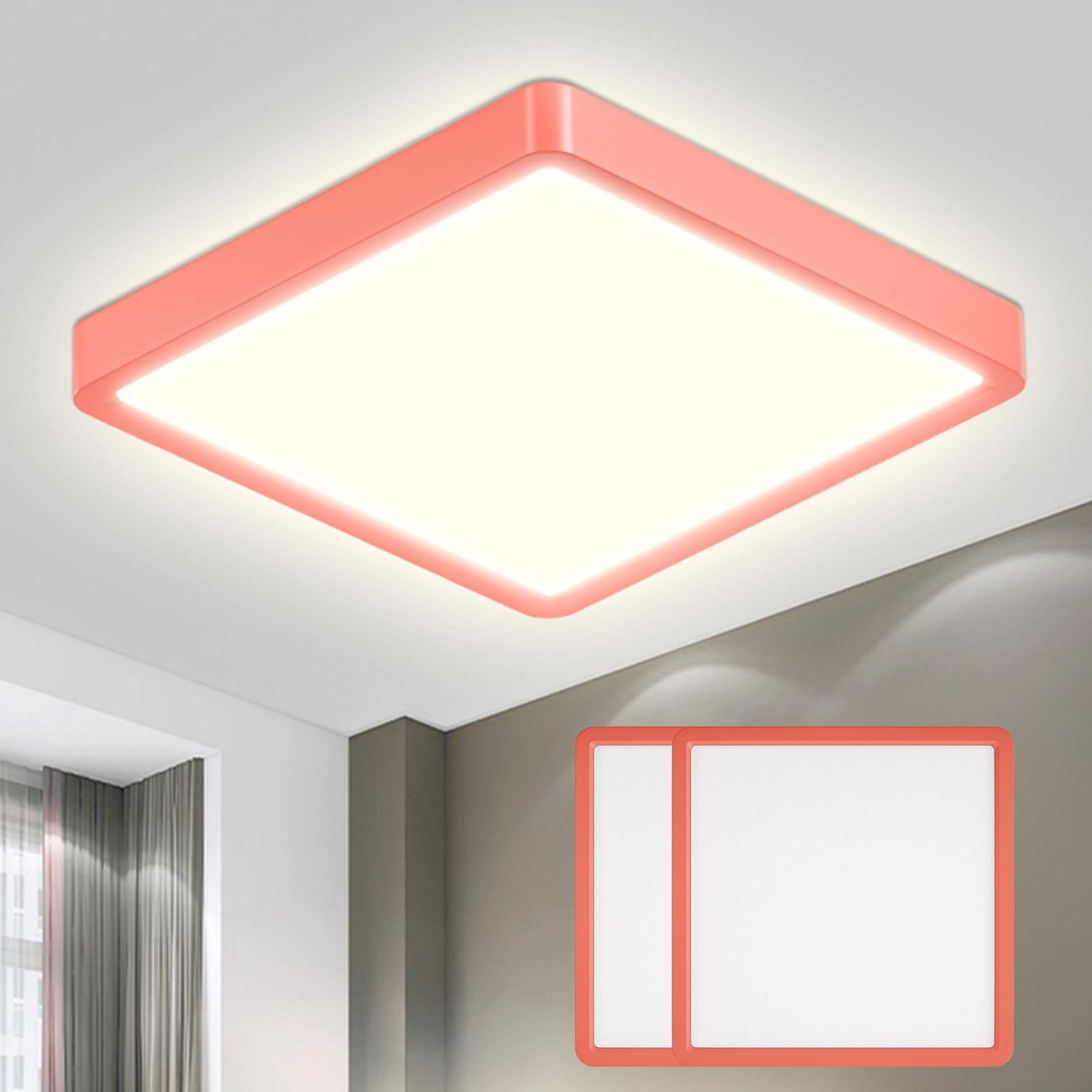 LQWELL LED Deckenleuchte Moderne Natürliche Farben Augenschutz Deckenbeleuchtung Decke 23W, LED fest integriert, 2 ST-Warmweiß (3000K)/ Neutralweiß (4000K)/ Kaltweiß (6000K), für Wohnzimmer Badezimmer Schlafzimmer Küche Balkon Keller Büro