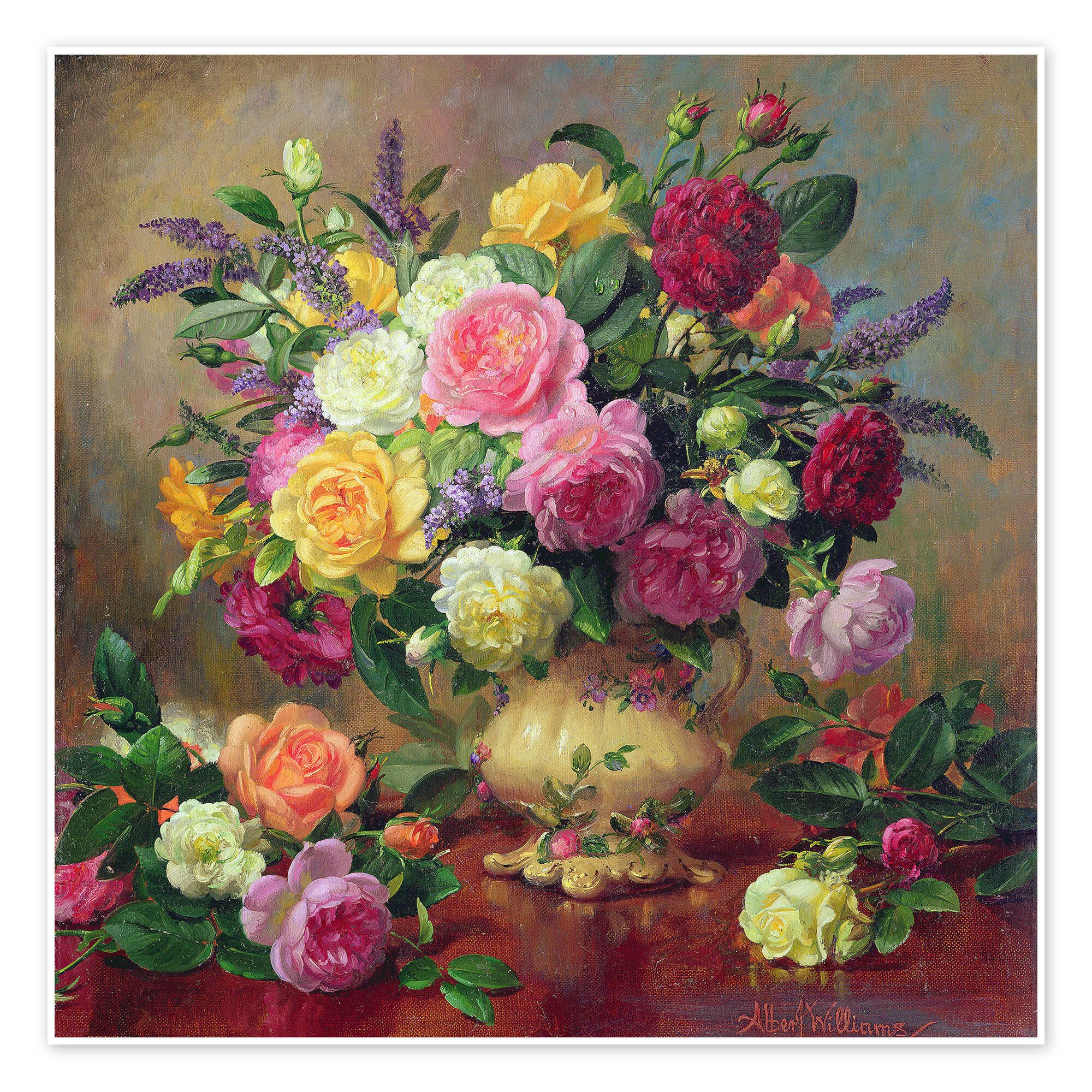 Posterlounge Wandbild Rosen aus einem viktorian. Garten, Albert Williams, erhältlich als Poster, Leinwandbild, Wandsticker oder Acrylglasbild