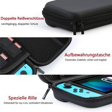 Haiaveng »Tasche Kompatibel mit Nintendo Switch Zubehör« Nintendo-Controller (Set, 11 St., mit Hülle Transparent Kompatibel mit Nintendo Switch Schutzfolie)