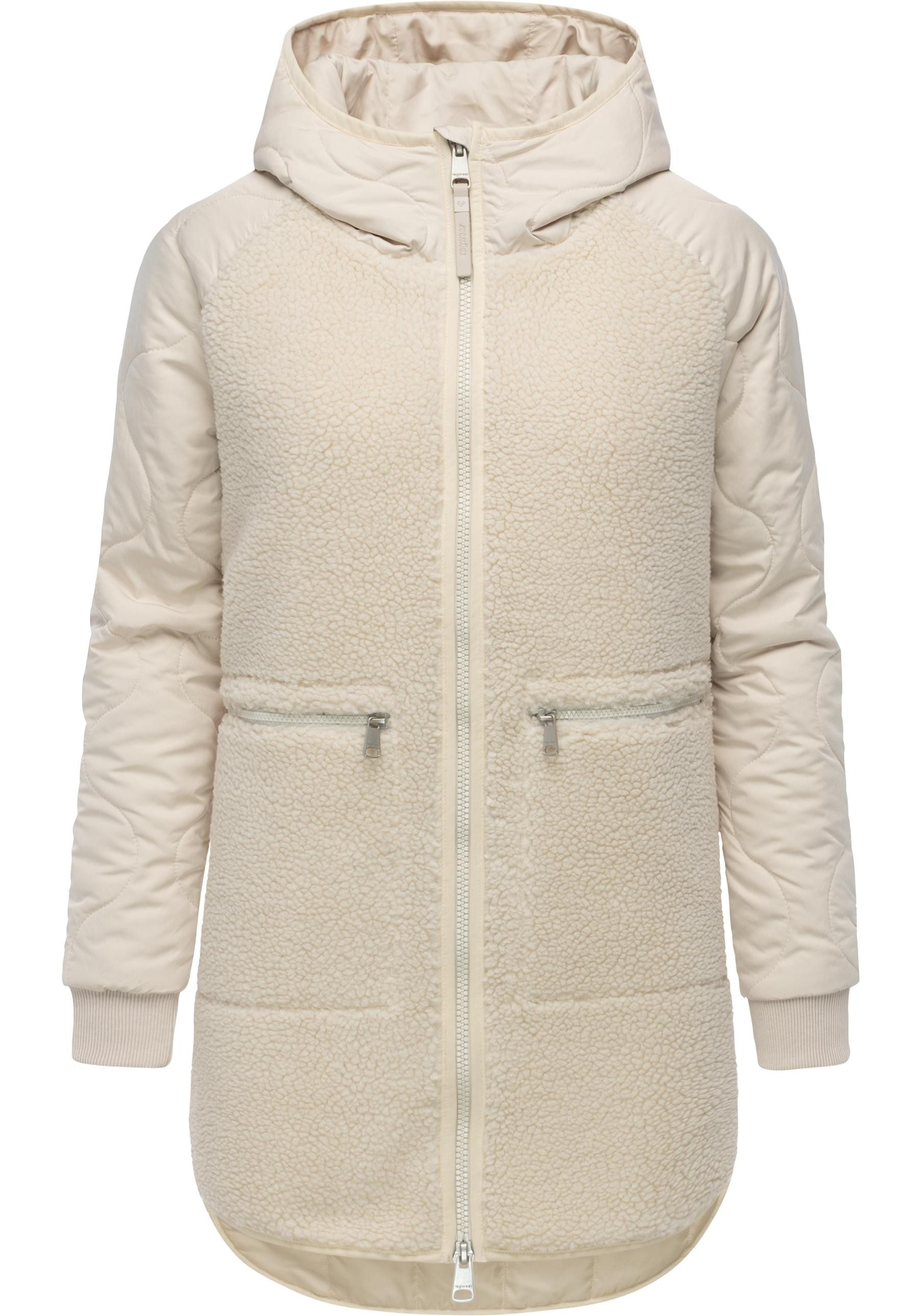 Ragwear Fellimitatmantel Longeddy Kuscheliger Plüschmantel mit Kapuze