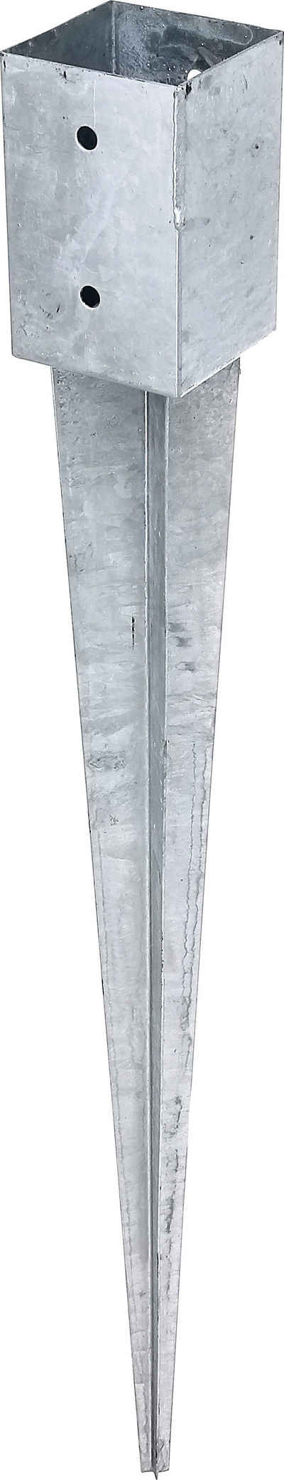Alberts Einschlag-Bodenhülse, zum Eindrehen, (Set, 2-St), feuerverzinkt, 91 x 91 mm, Gesamtlänge 900 mm