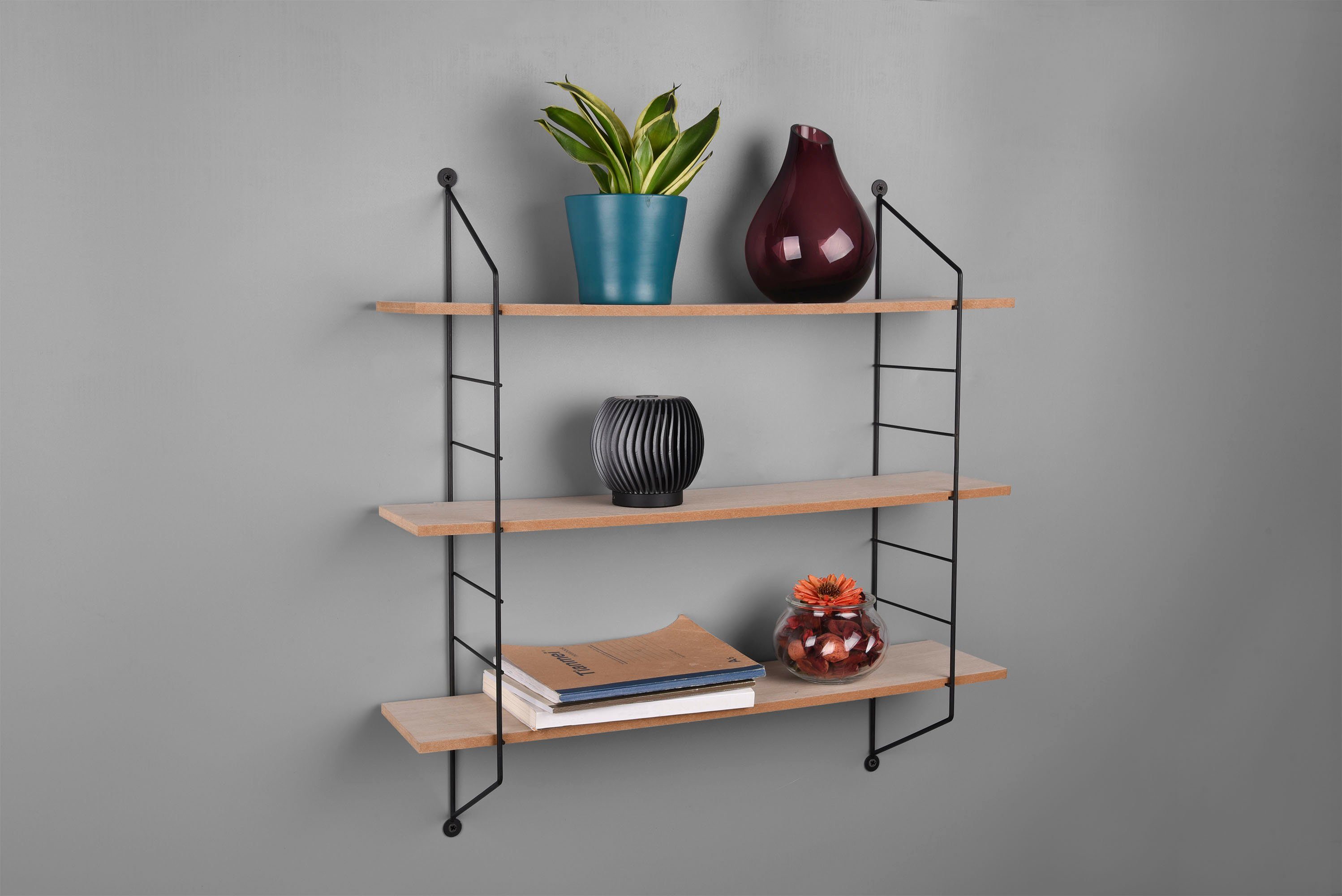 MIRRORS AND MORE Ablageregal Clara, 1-tlg., Kombination aus Holz und Metall