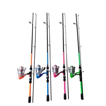 DAM Fishing Spinnrute VIBE COMBO 6" 1,80m 4 Farben Kinderangeln Angelrute+Angelrolle+Schnur, (Kinder-Set, Spar-Set), Qualitäts Kinderangeln in 4 Farben von DAM
