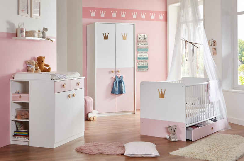 Wimex Babyzimmer-Komplettset Cindy, (Komplett Set, 7-St., in verschiedenen Ausführungen), Made in Germany, Soft Close, Prinzessinnenzimmer