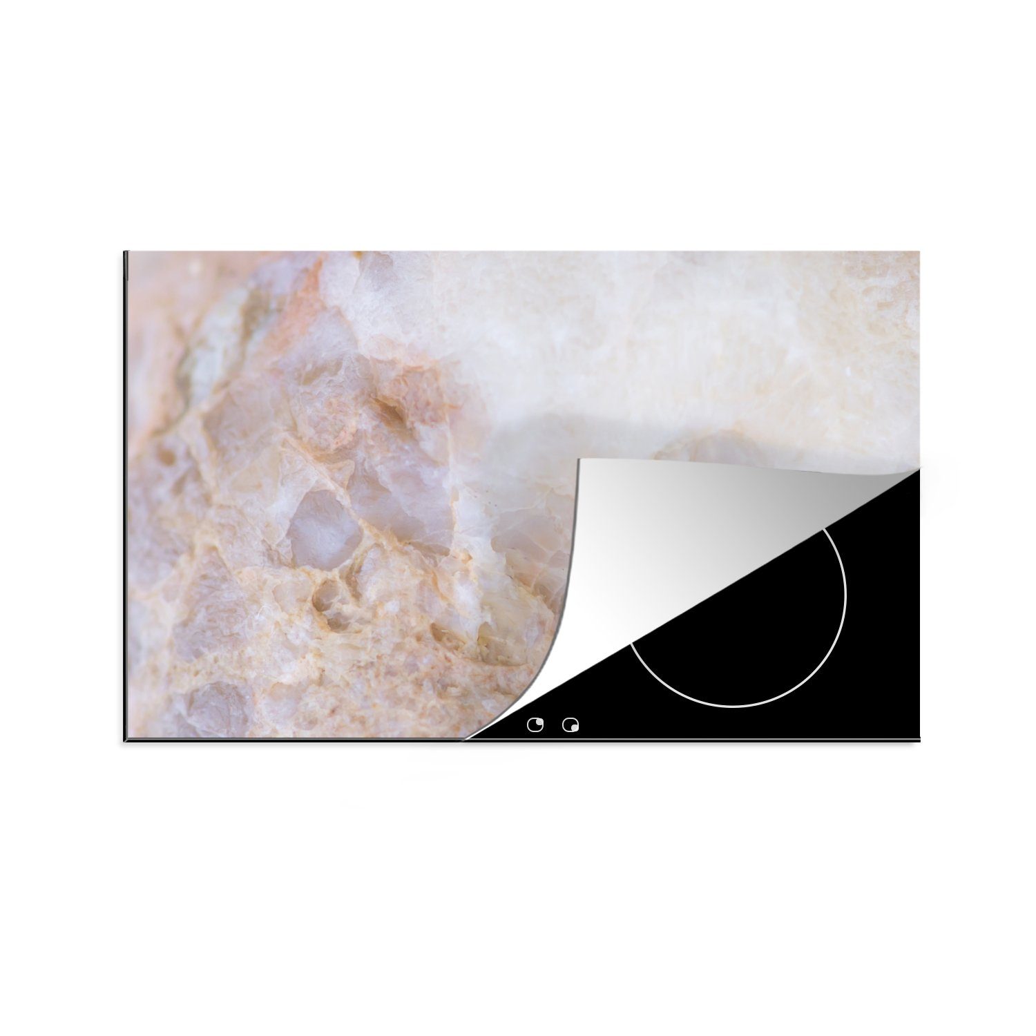 MuchoWow Herdblende-/Abdeckplatte Rosa Felsen als Hintergrund, Vinyl, (1 tlg), 83x51 cm, Ceranfeldabdeckung, Arbeitsplatte für küche