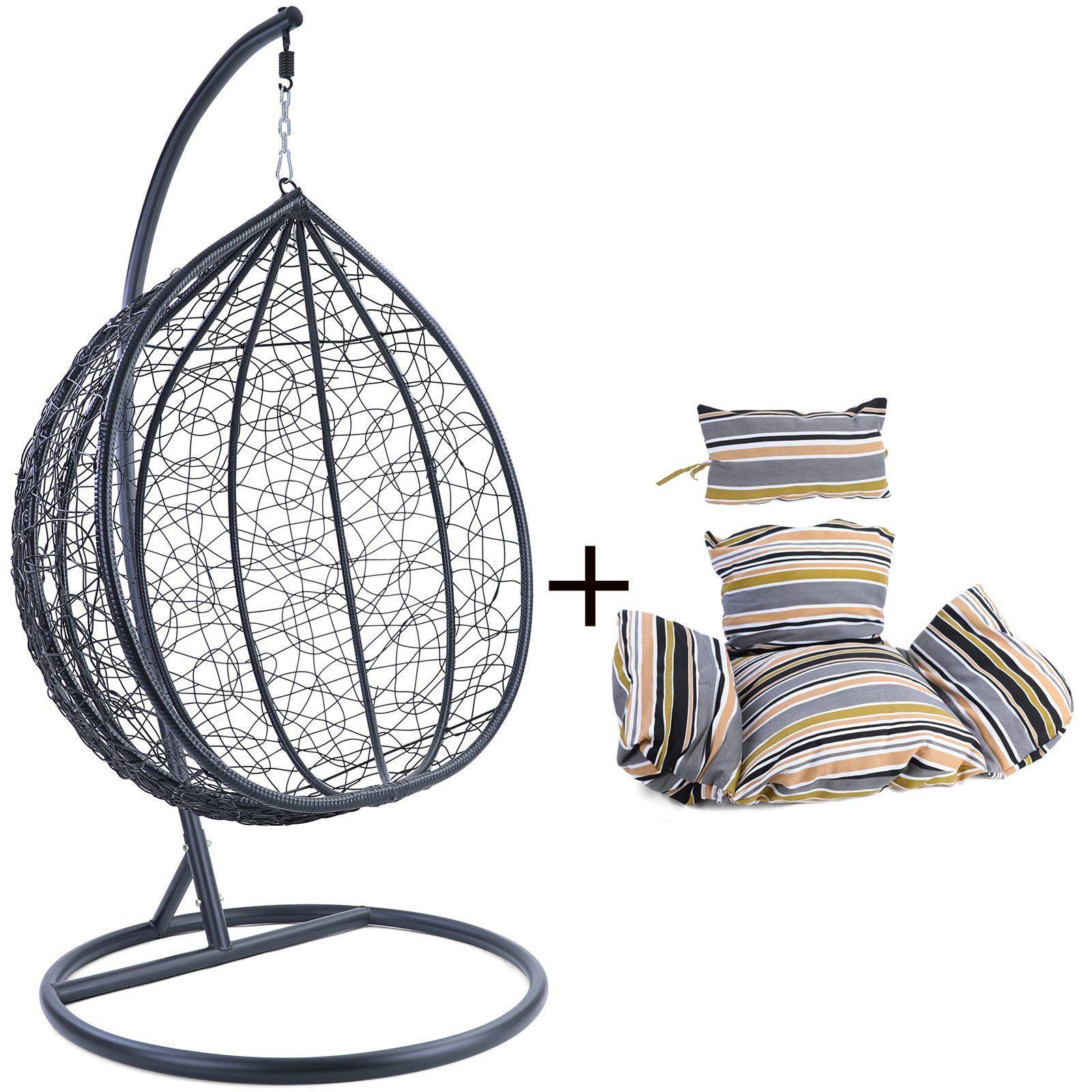 RAMROXX Hängesessel »Luxus Hängesessel Miami XXL Polyrattan Korb und