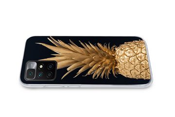 MuchoWow Handyhülle Ananas - Gold - Farbe - Schwarz - Obst - Luxus, Phone Case, Handyhülle Xiaomi Redmi 10, Silikon, Schutzhülle