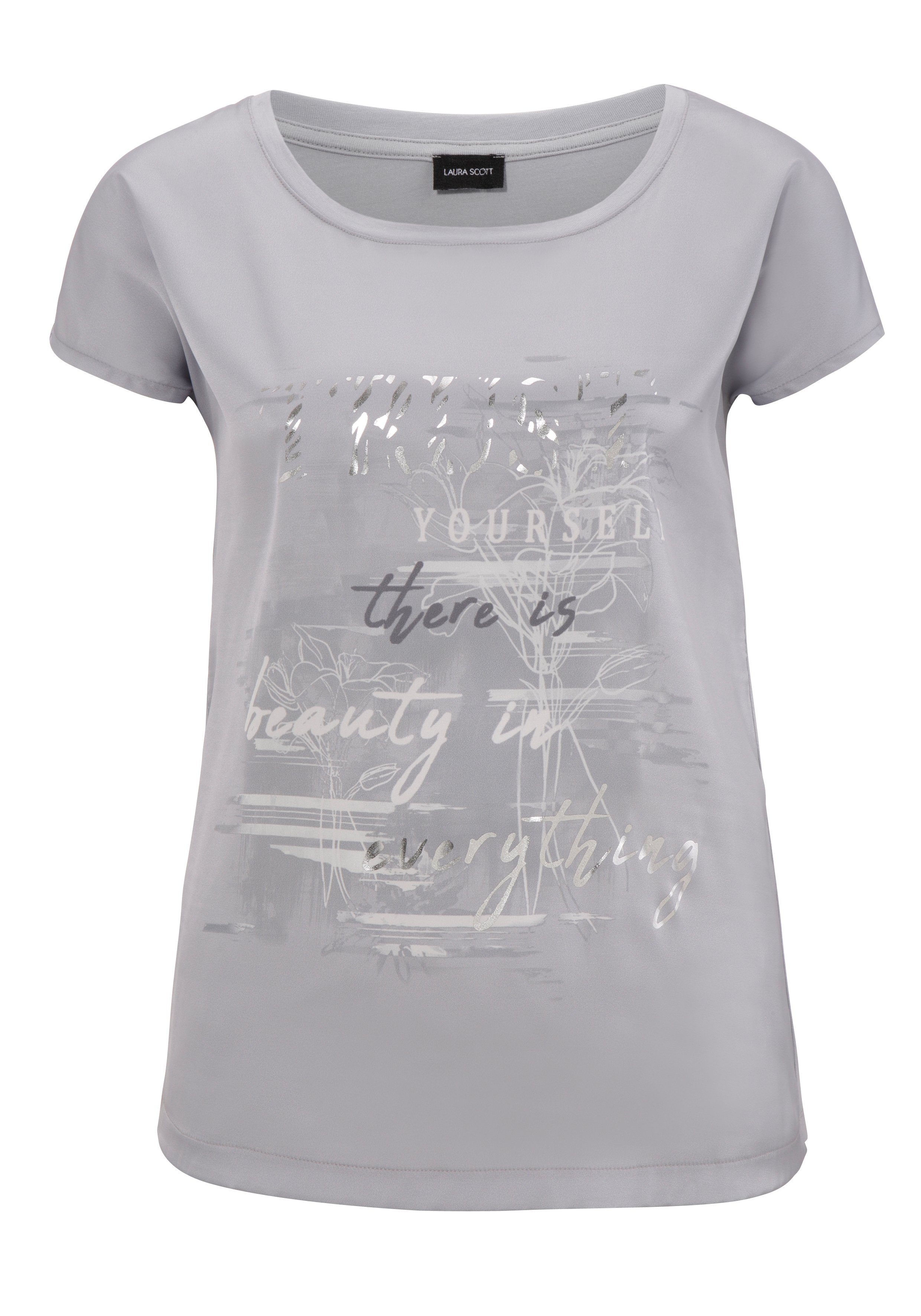 LAURA SCOTT Shirtbluse aus Satin mit dezentem Aufdruck mehr