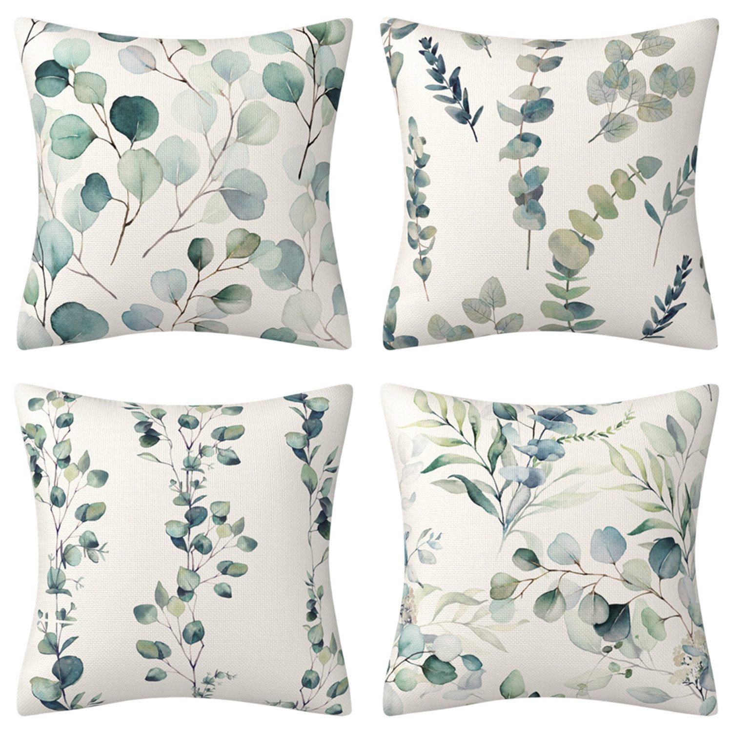 Refttenw Kissenbezug 4er Set Kissenbezüge Eukalyptus Blätter 45 x 45 cm, De günstig online kaufen