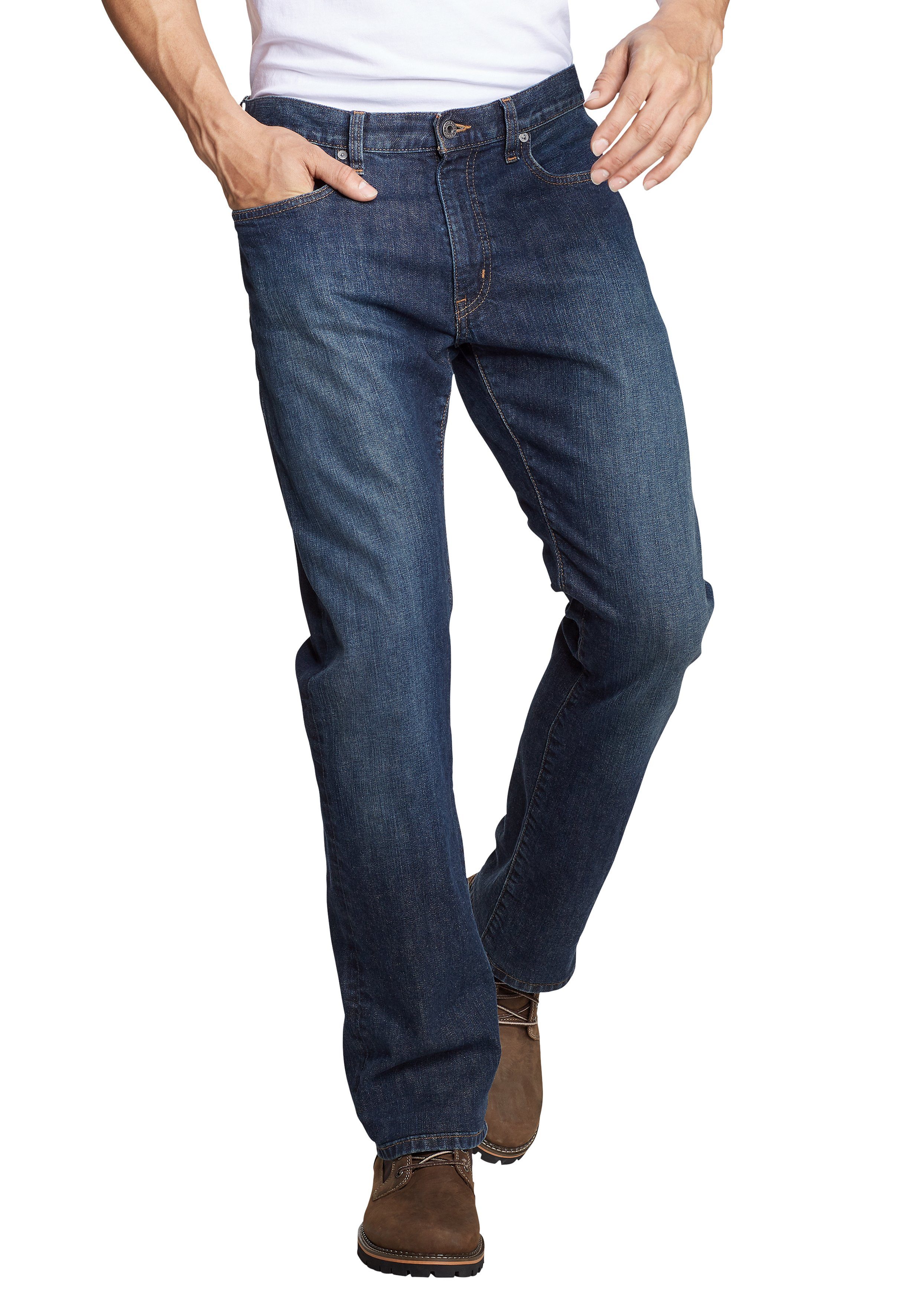 Eddie Bauer Straight-Jeans Flex - Straight Fit Stretch River Rock