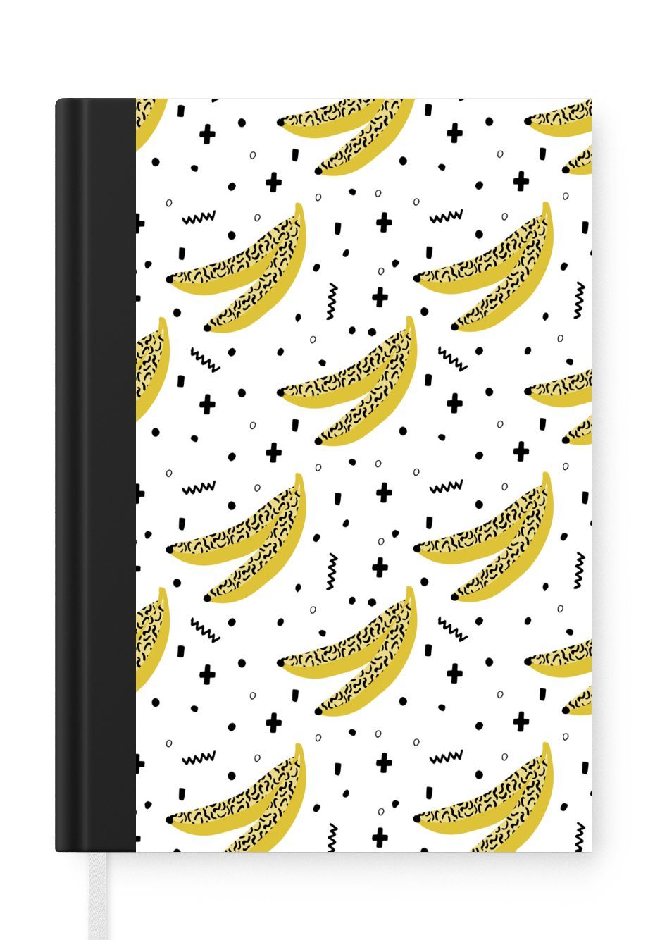 MuchoWow Notizbuch Obst - Bananen - Merkzettel, 98 Tagebuch, Muster, Notizheft, Journal, Seiten, A5, Haushaltsbuch