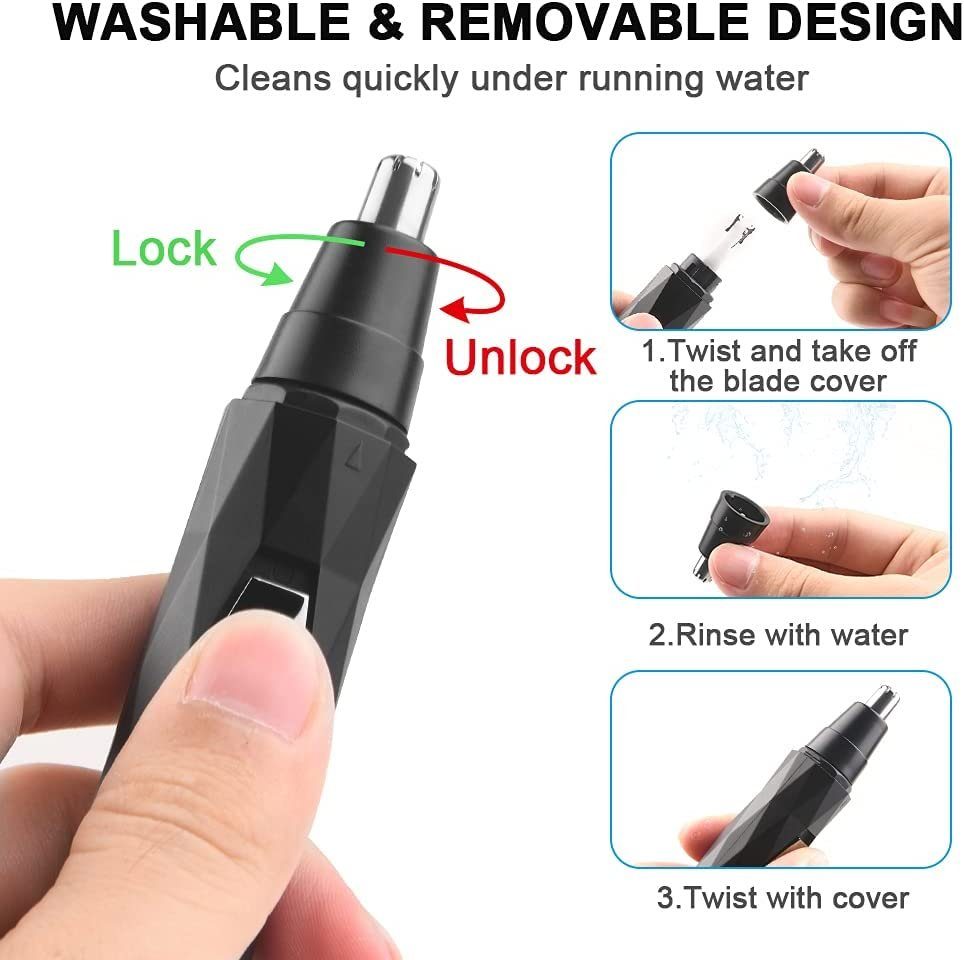 Haiaveng Ohrhaartrimmer und Nasenhaartrimmer, Herren, Nasen- zum USB-Aufladung ohne Nasen/Ohrhaarschneider Zupfen, sicheren Trimmen