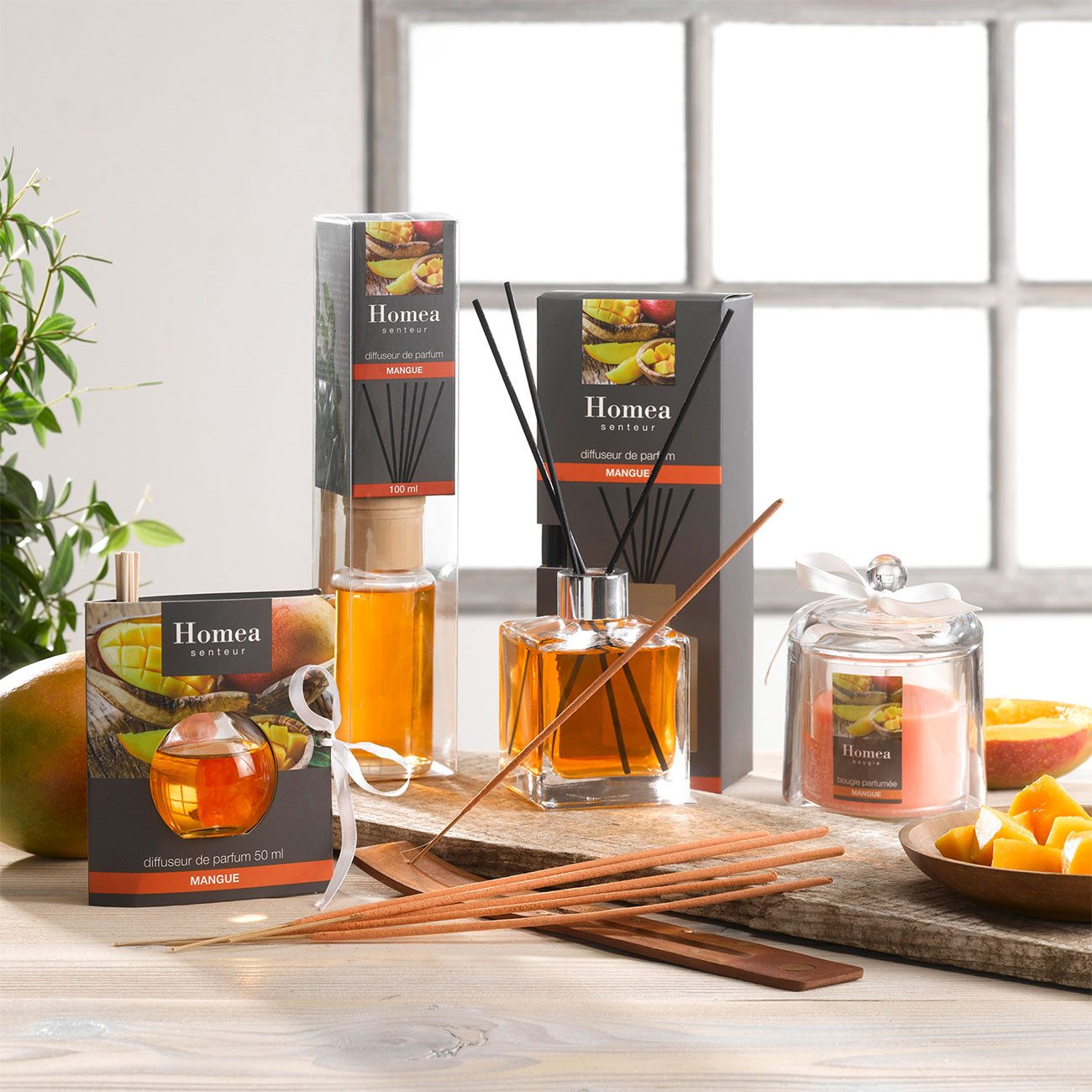 Homea Raumduft Mango (170ml) - Süß-fruchtiger Duft mit Stäbchen, Verwandeln Sie Ihr Zuhause in eine Wohlfühloase