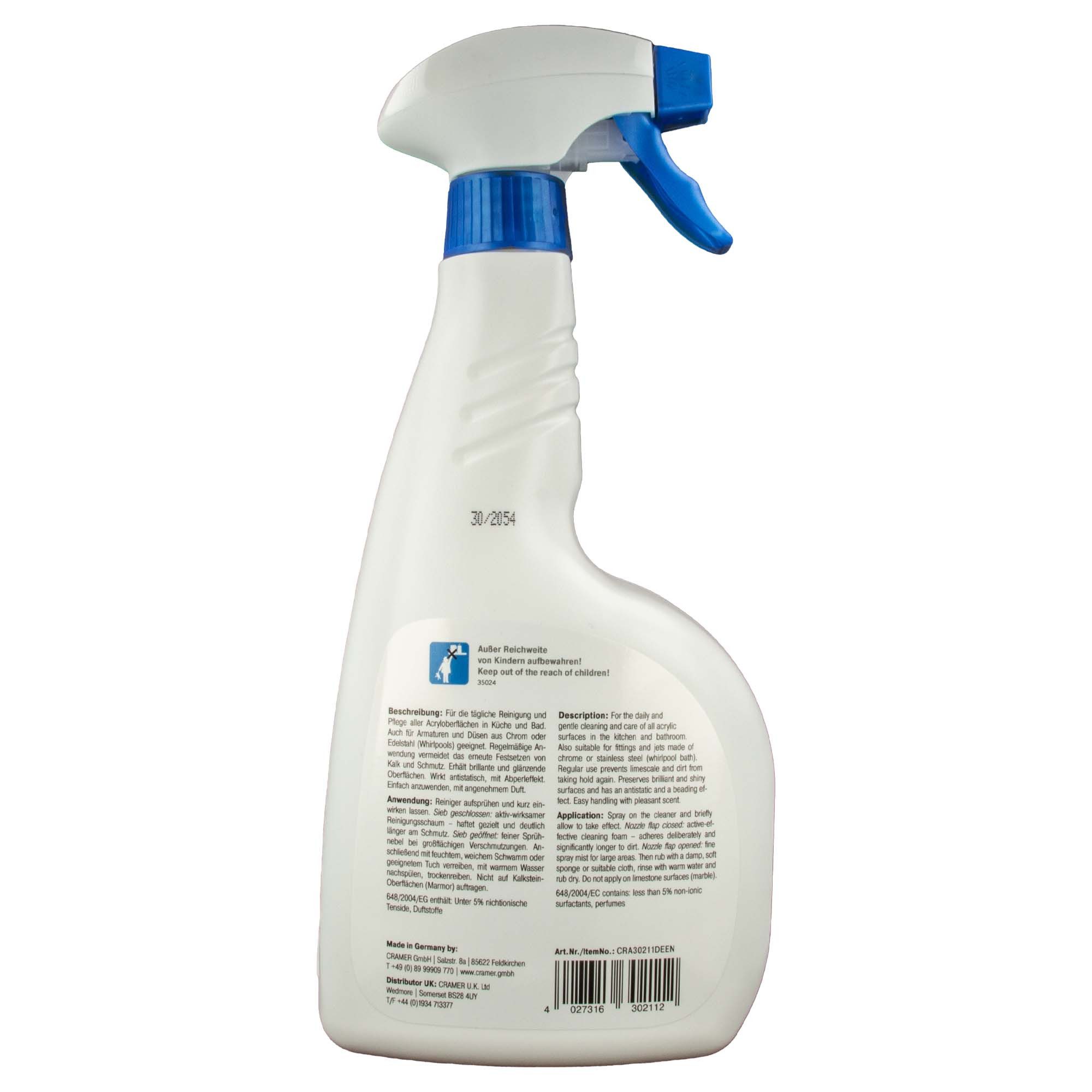 tecuro Acryl-Reiniger 750 ml Sprühflasche - 30211 inkl. Mikrofasertuch Allzweckreiniger