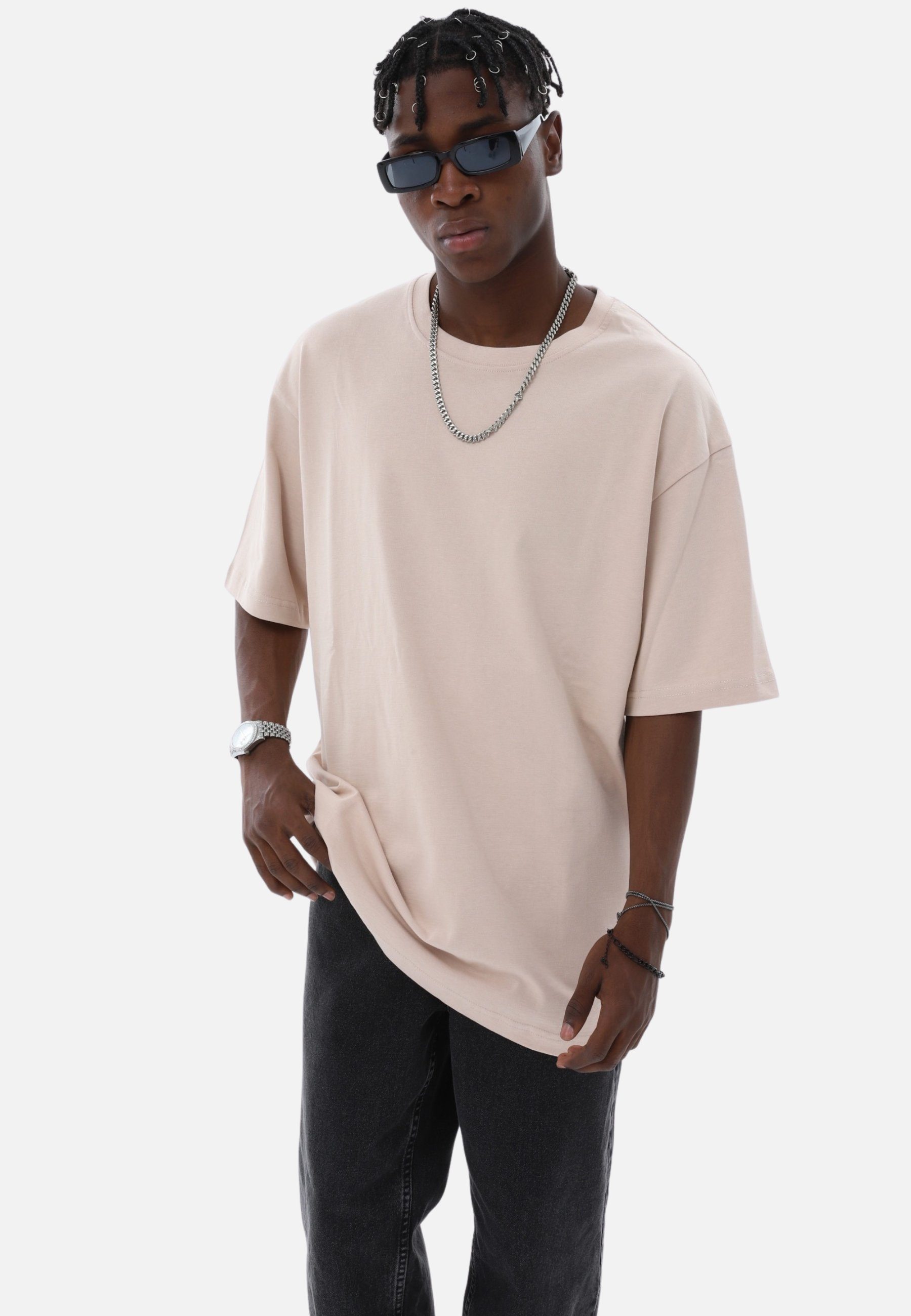 COFI Casuals T-Shirt - Oversize T-Shirt - Heavy Weight Basic Shirt (1-tlg) aus 100% Baumwolle