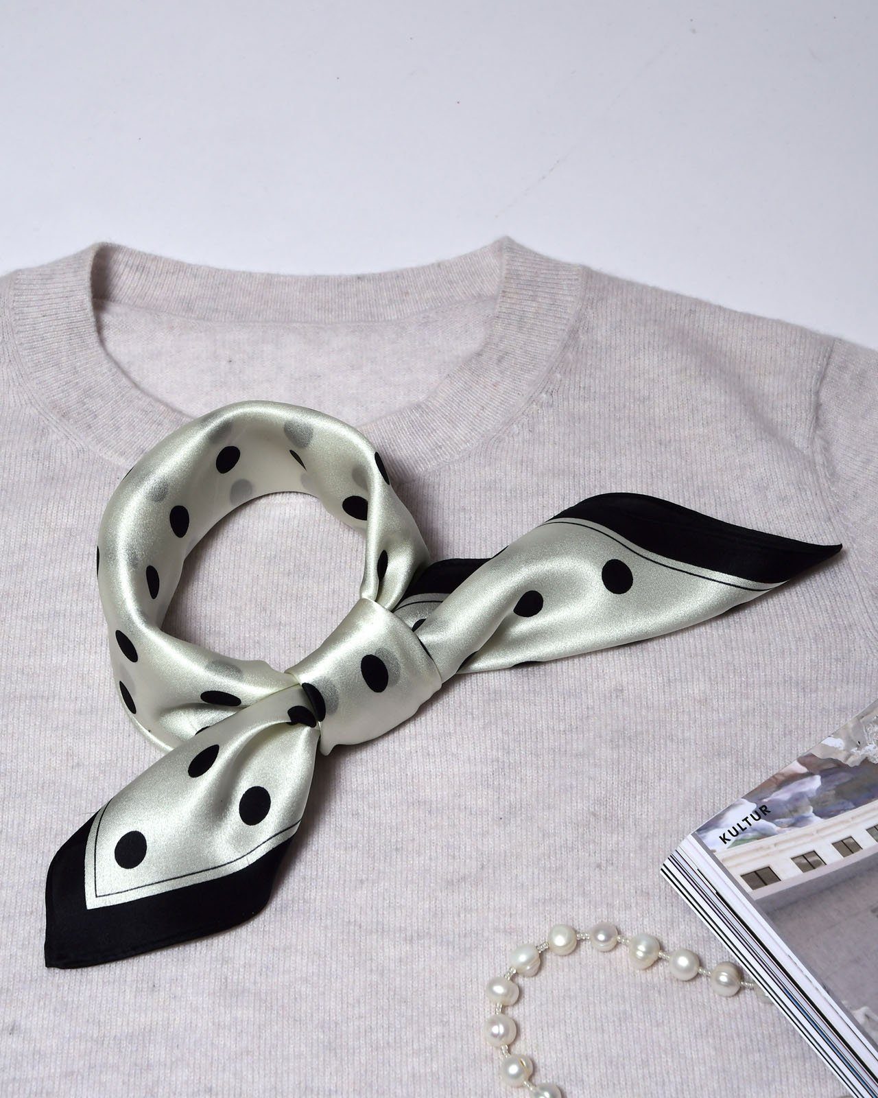 MayTree Seidentuch quadratisch, kleine Punkte 53x53 cm, Nickituch, Bandana- günstig online kaufen