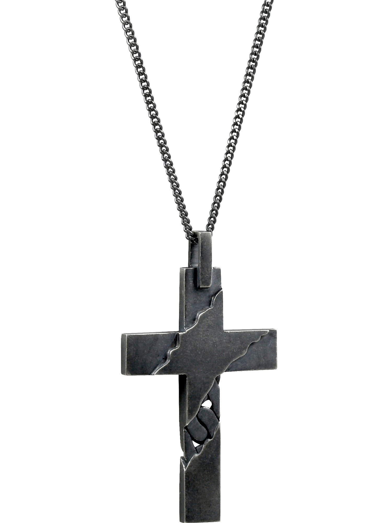 CAÏ Silberkette Caï Herren-Kette 925er Silber Kreuz